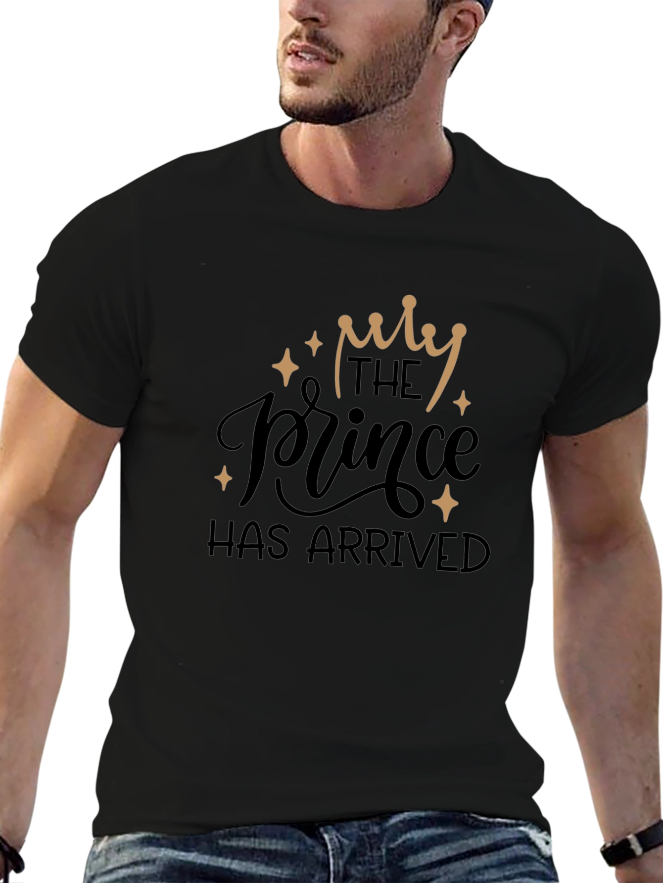 The Prince Has Arrived Black Graphic T-Shirt