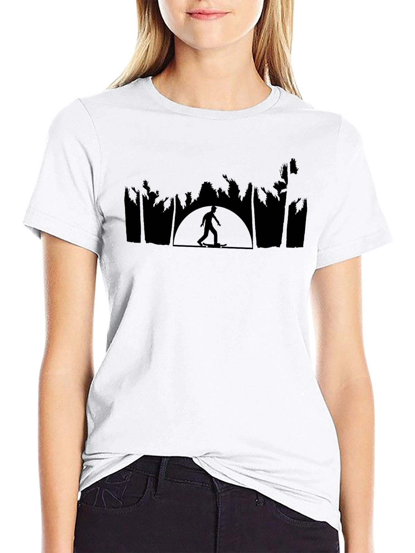 Skater Silhouette Black Tee