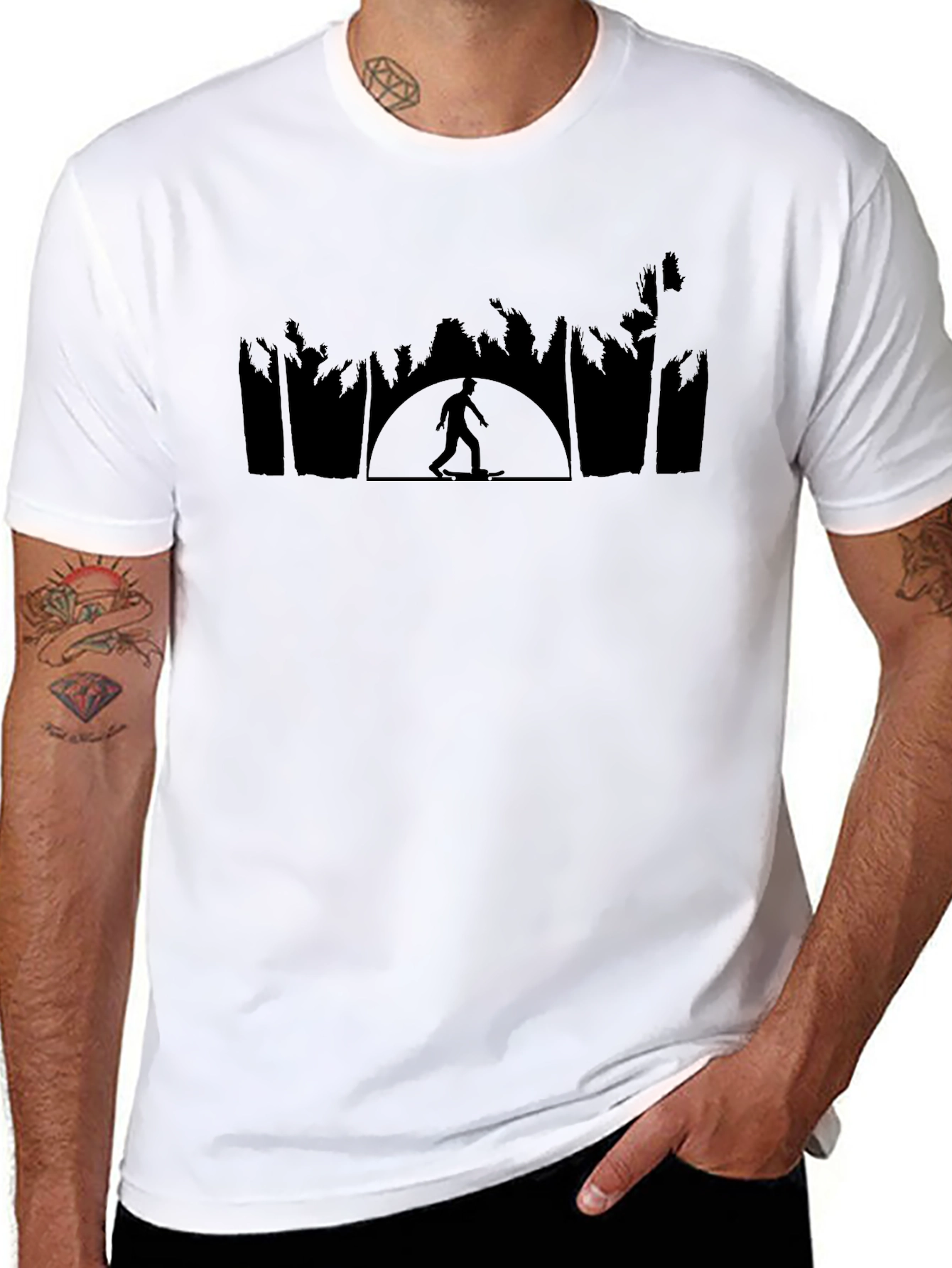 Skater Silhouette Black Tee