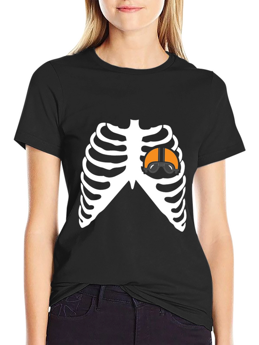 Pilot Heart Skeleton T-Shirt - Unique Halloween Costume Tee