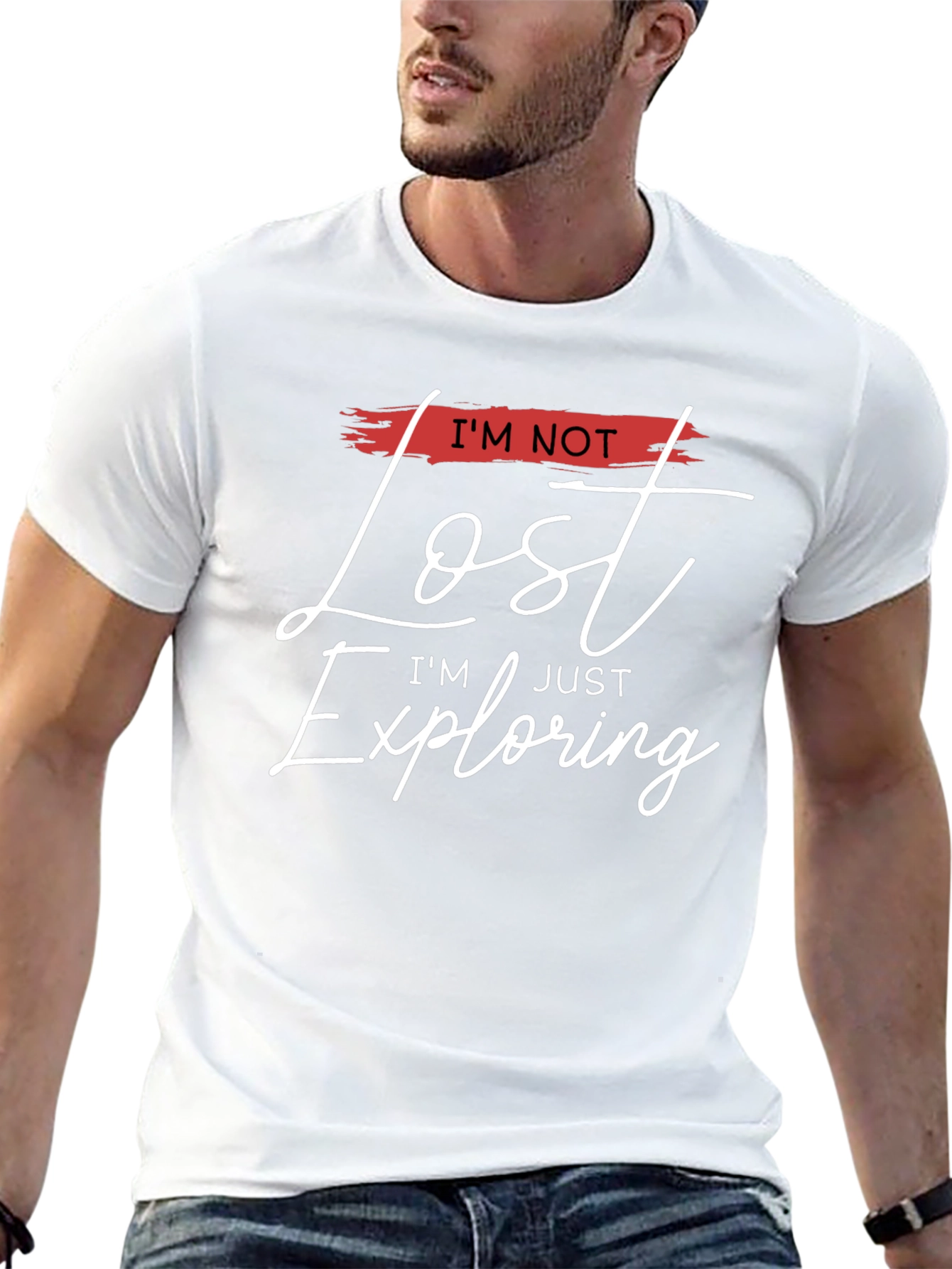 Im Not Lost Im Exploring Black Tee