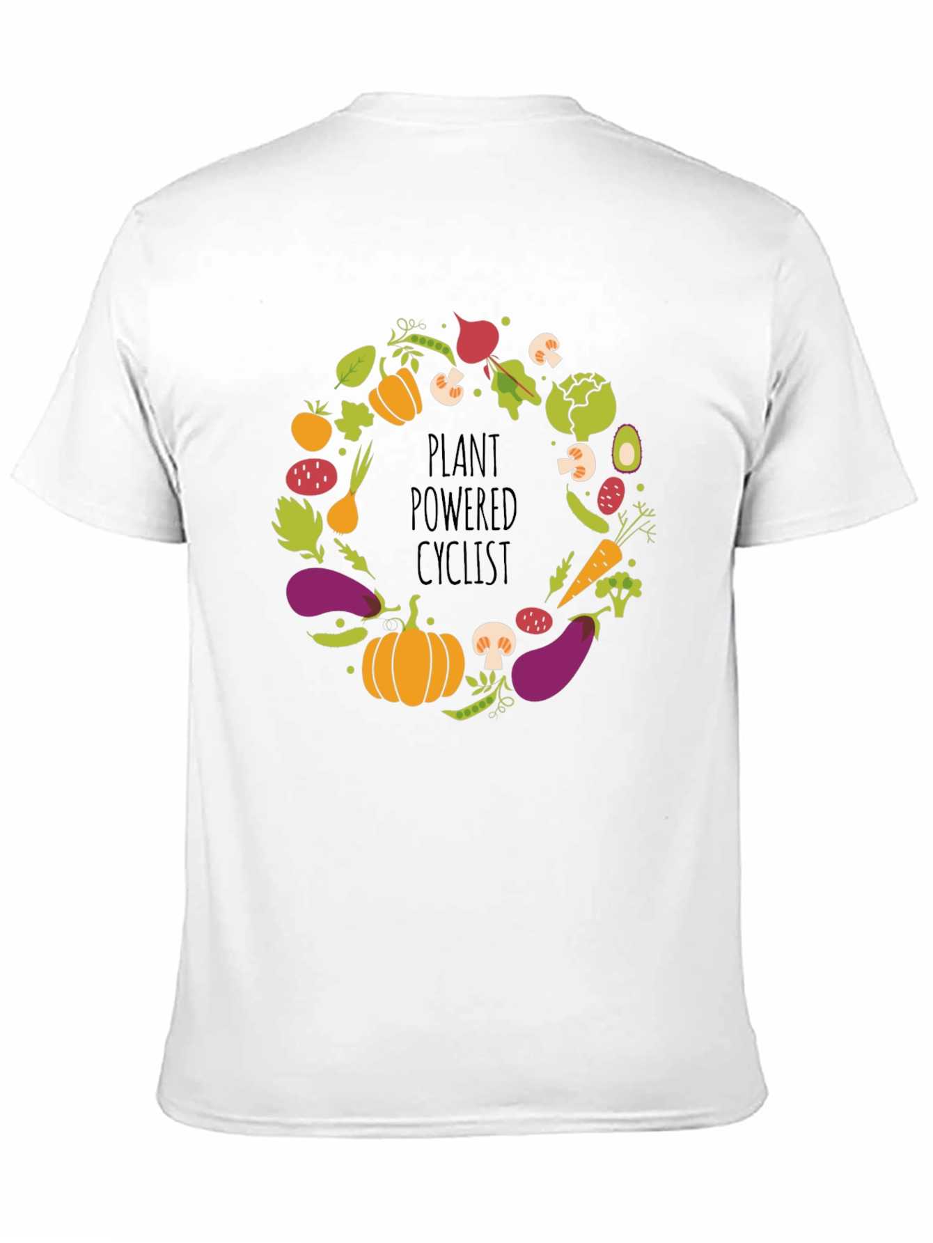 Plant Powered Cyclist Graphic T-Shirt Vegan Tee