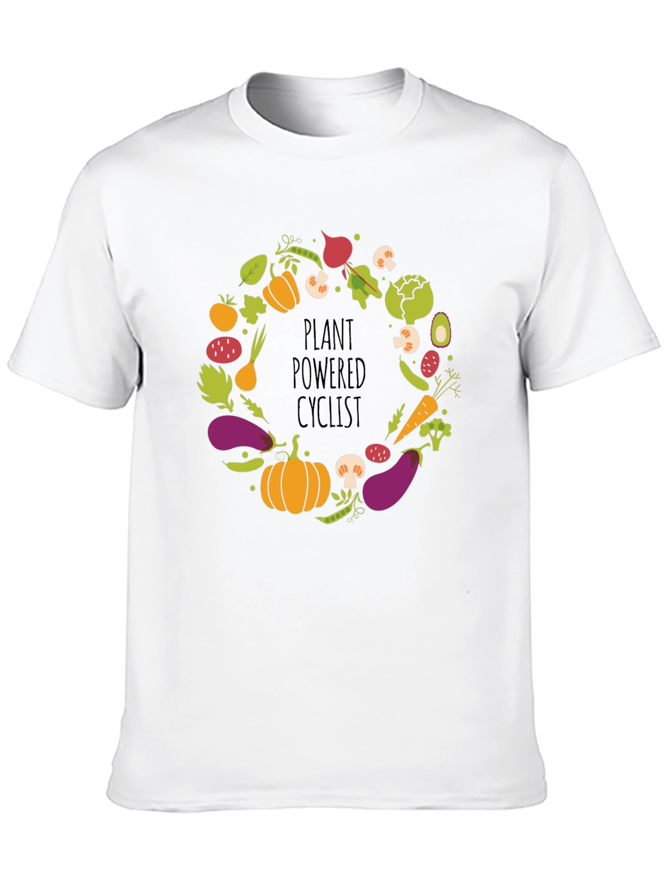 Plant Powered Cyclist Graphic T-Shirt Vegan Tee