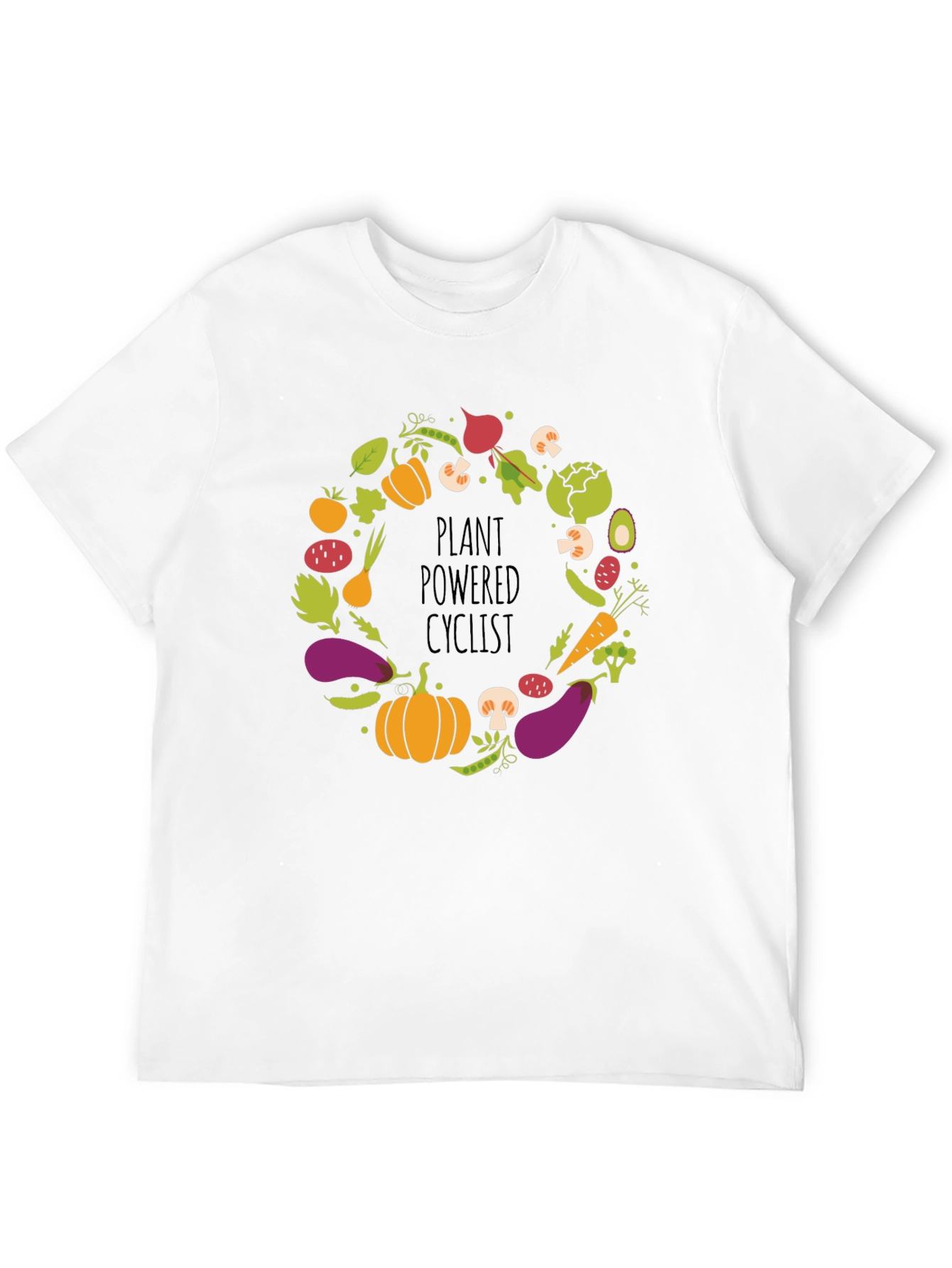 Plant Powered Cyclist Graphic T-Shirt Vegan Tee