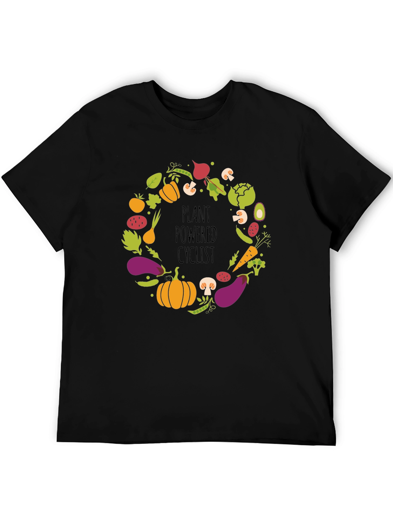 Plant Powered Cyclist Graphic T-Shirt Vegan Tee