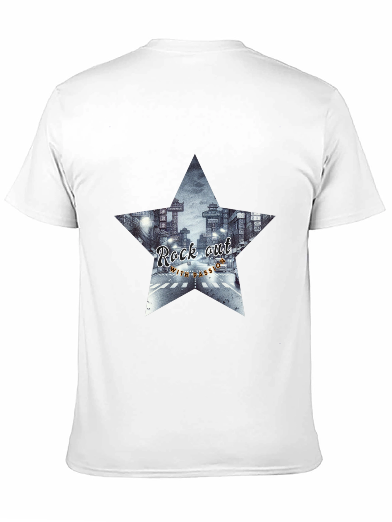 Rock Out Star Graphic Tee - Black Cotton T-Shirt