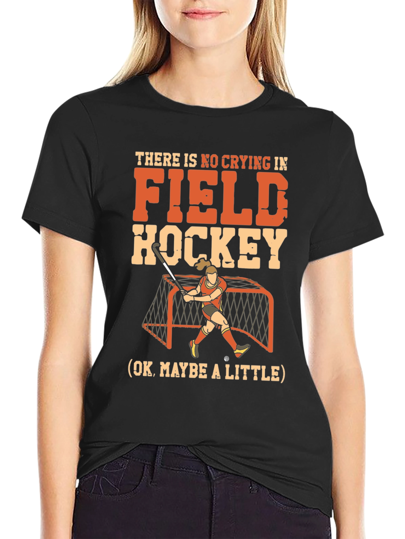 Funny Field Hockey T-Shirt: No Crying Design