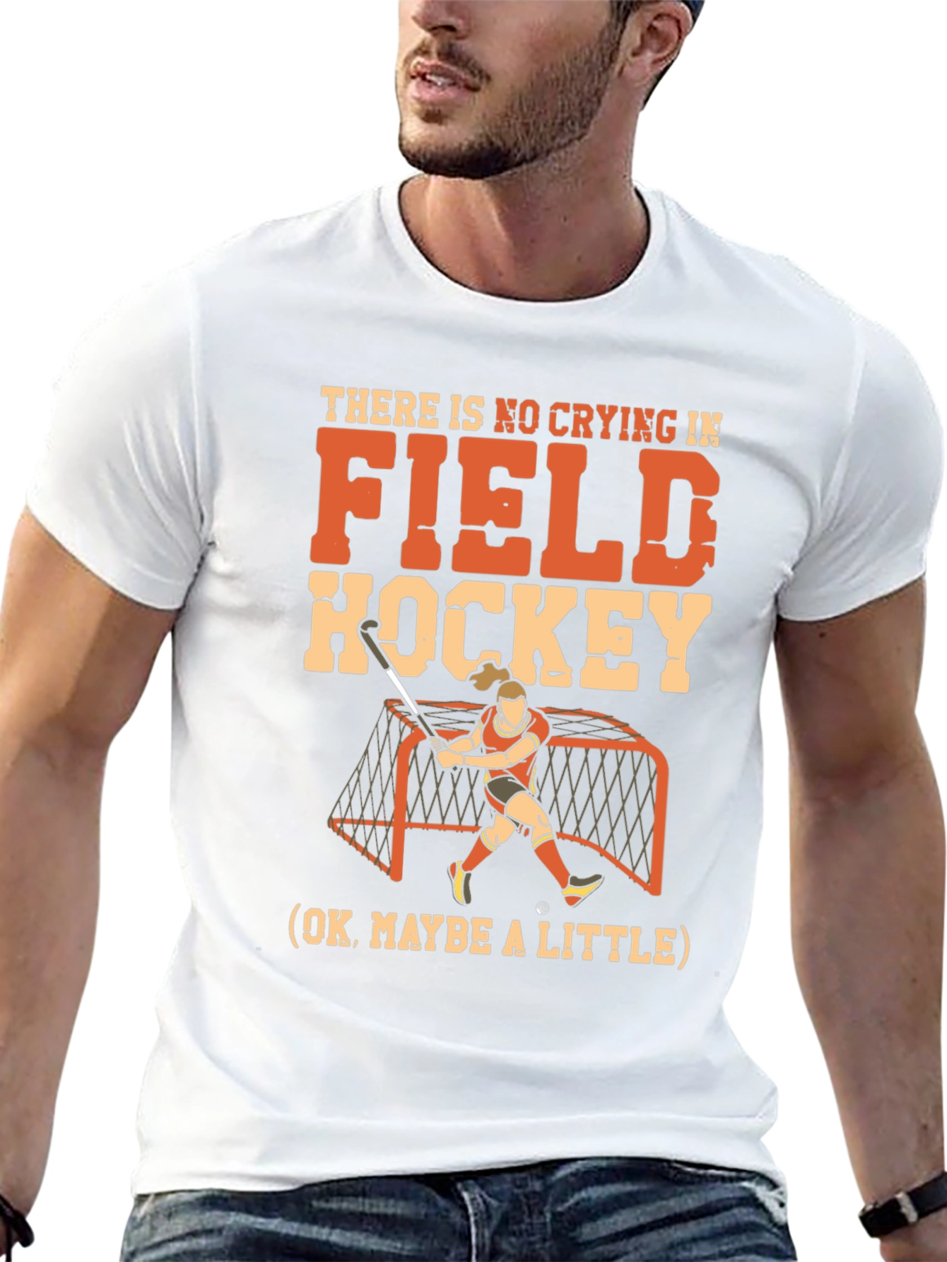 Funny Field Hockey T-Shirt: No Crying Design