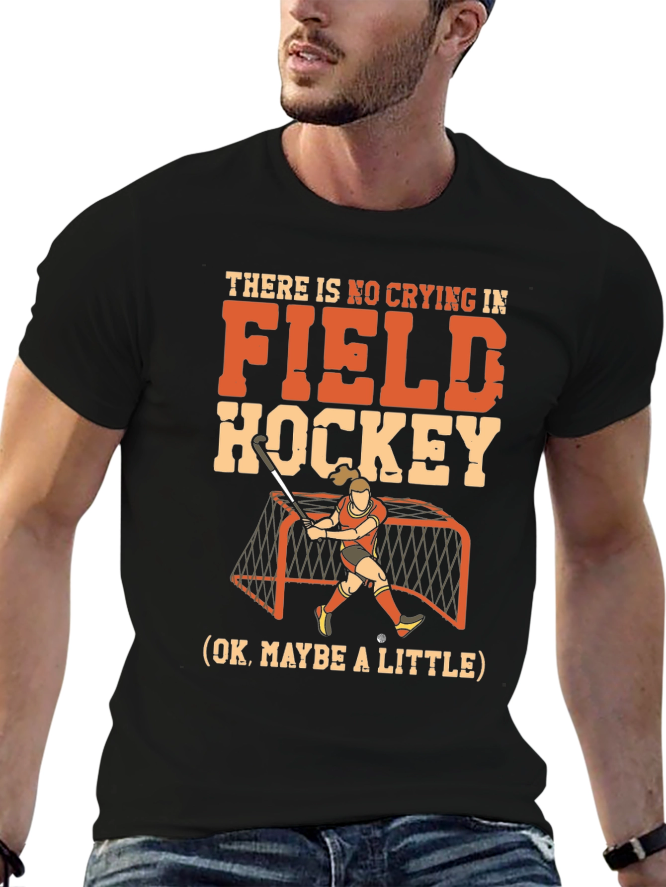 Funny Field Hockey T-Shirt: No Crying Design