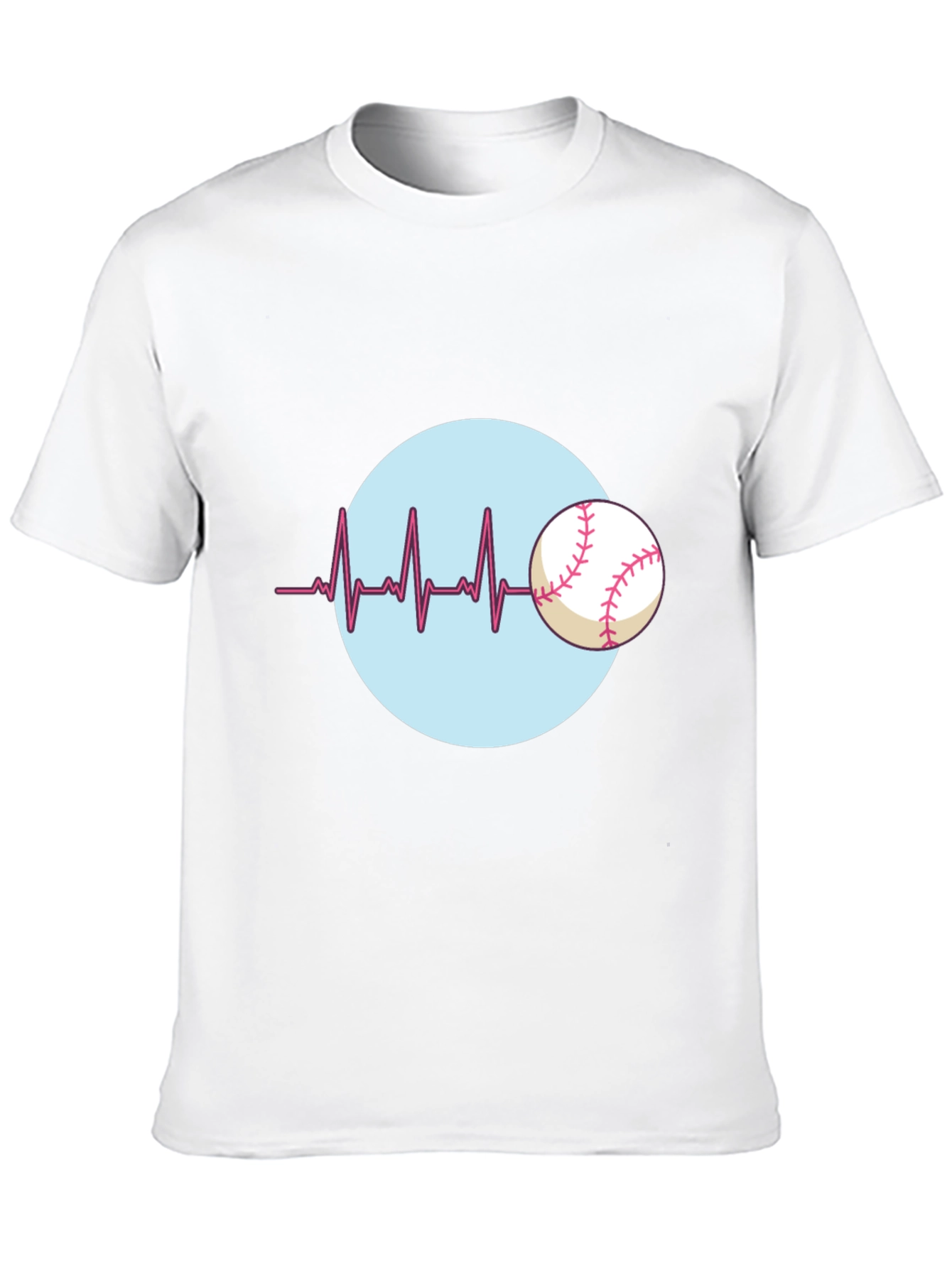 Baseball Heartbeat T-Shirt - Black Cotton Tee