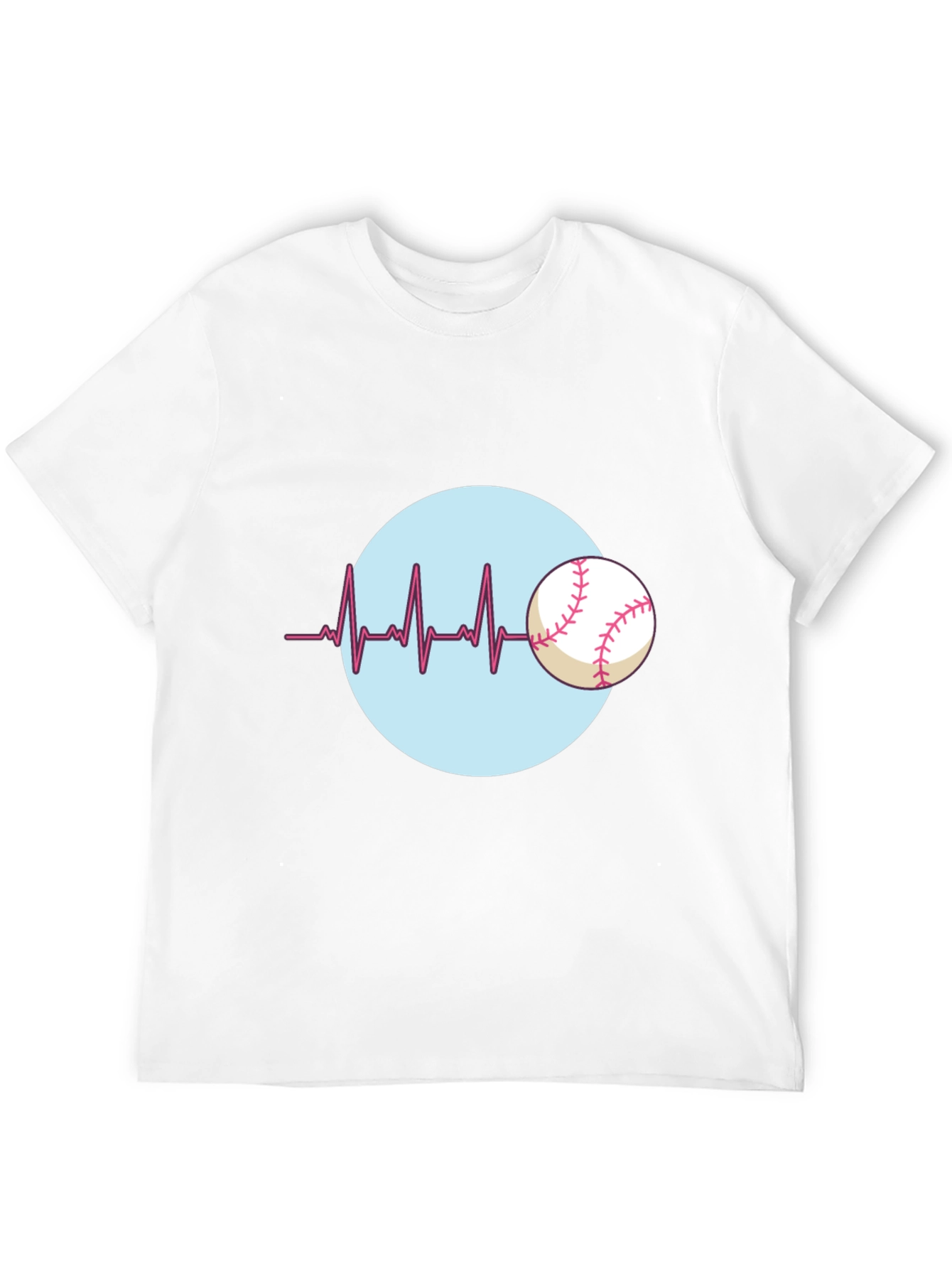Baseball Heartbeat T-Shirt - Black Cotton Tee
