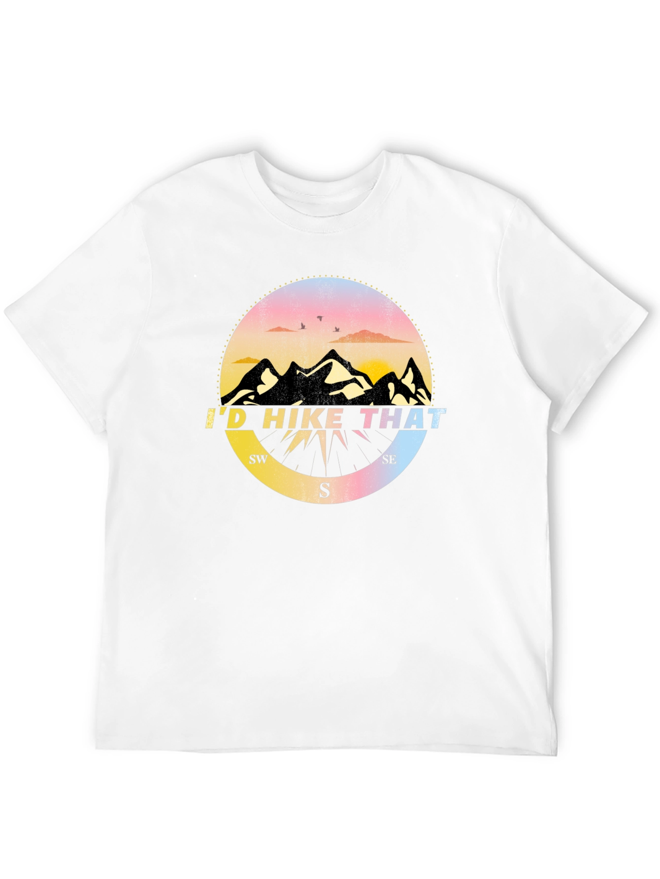 Id Hike That T-Shirt - Mountain Compass Design