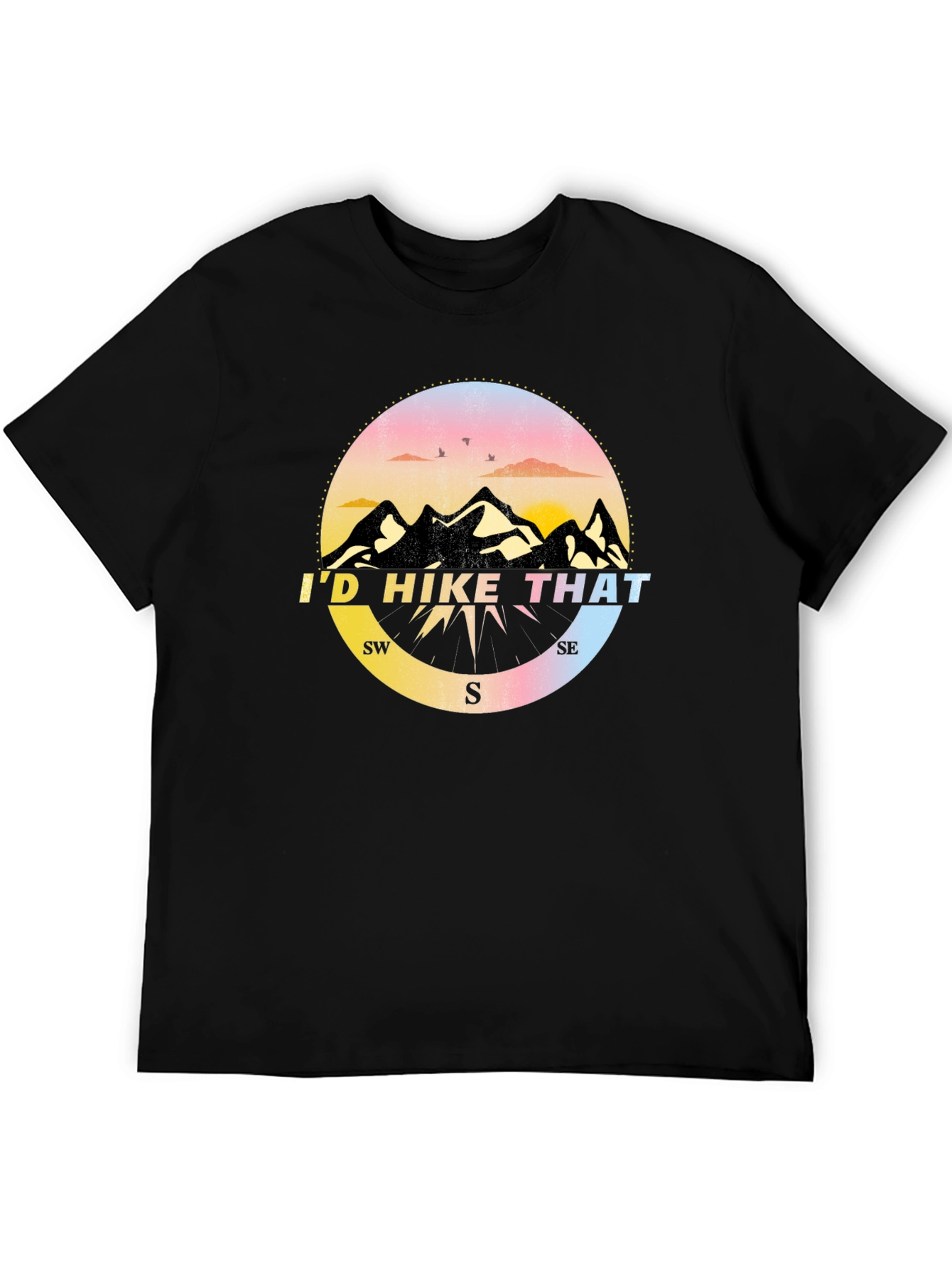 Id Hike That T-Shirt - Mountain Compass Design