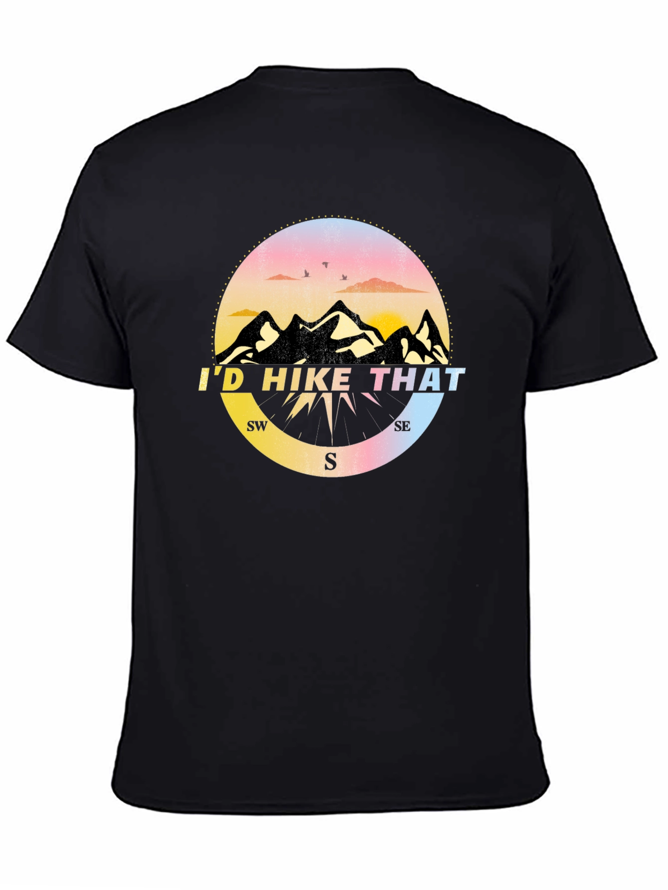Id Hike That T-Shirt - Mountain Compass Design