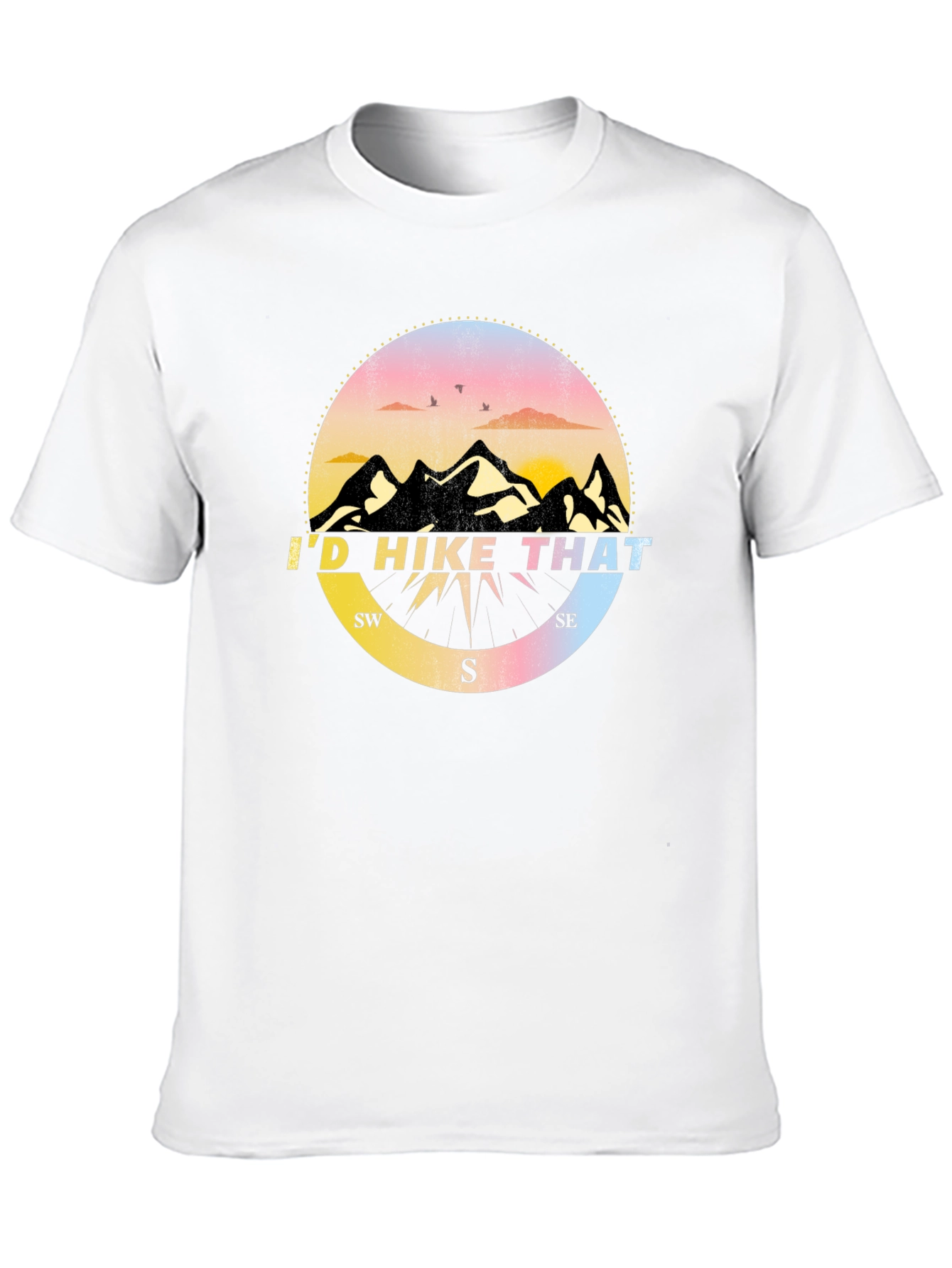 Id Hike That T-Shirt - Mountain Compass Design
