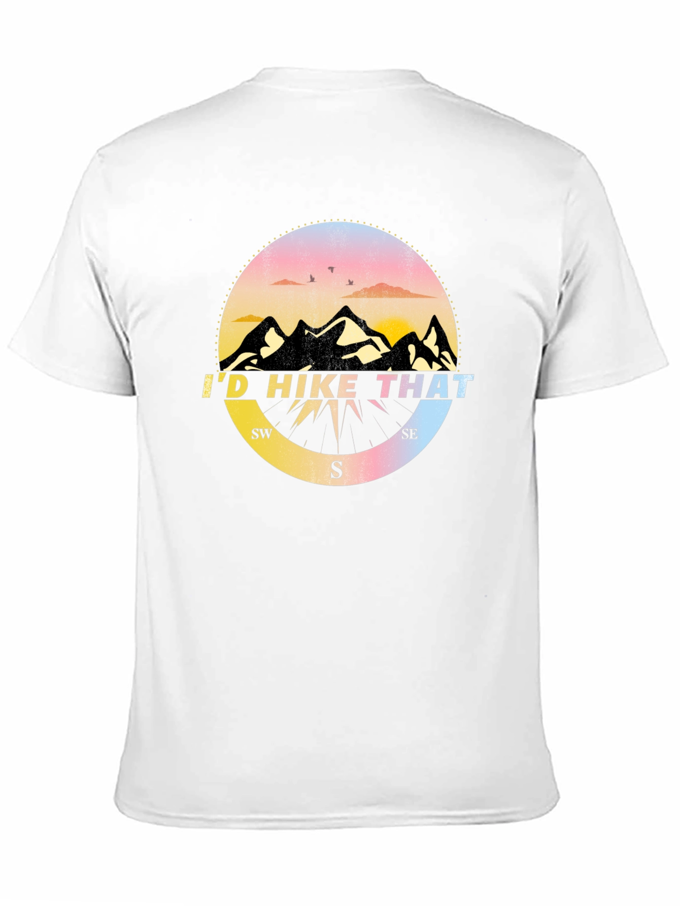 Id Hike That T-Shirt - Mountain Compass Design