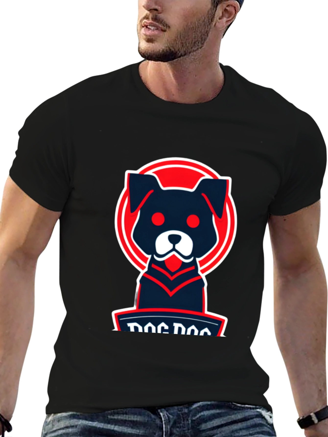 Dog Logo Graphic Tee - Cool Casual Style