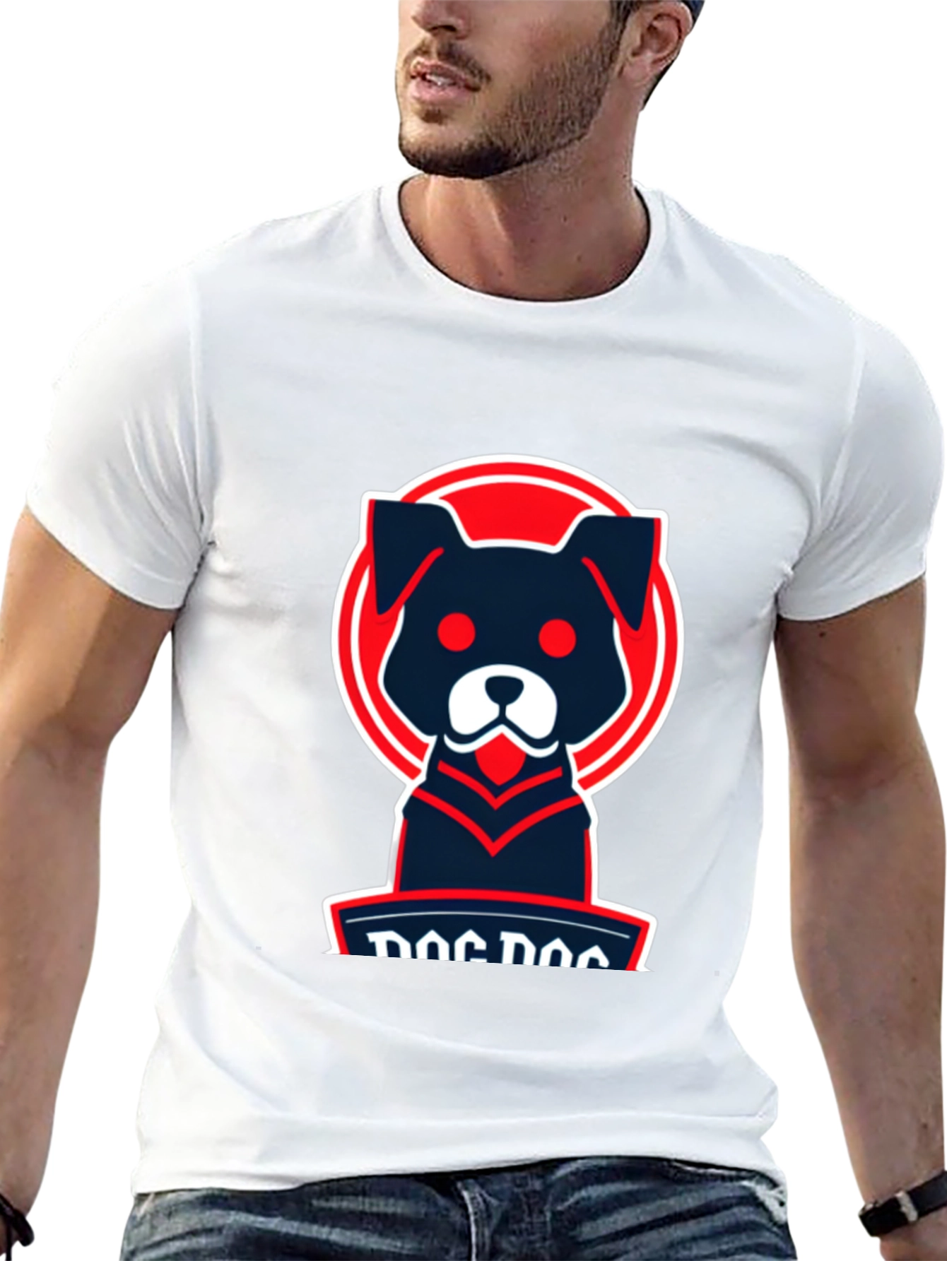 Dog Logo Graphic Tee - Cool Casual Style