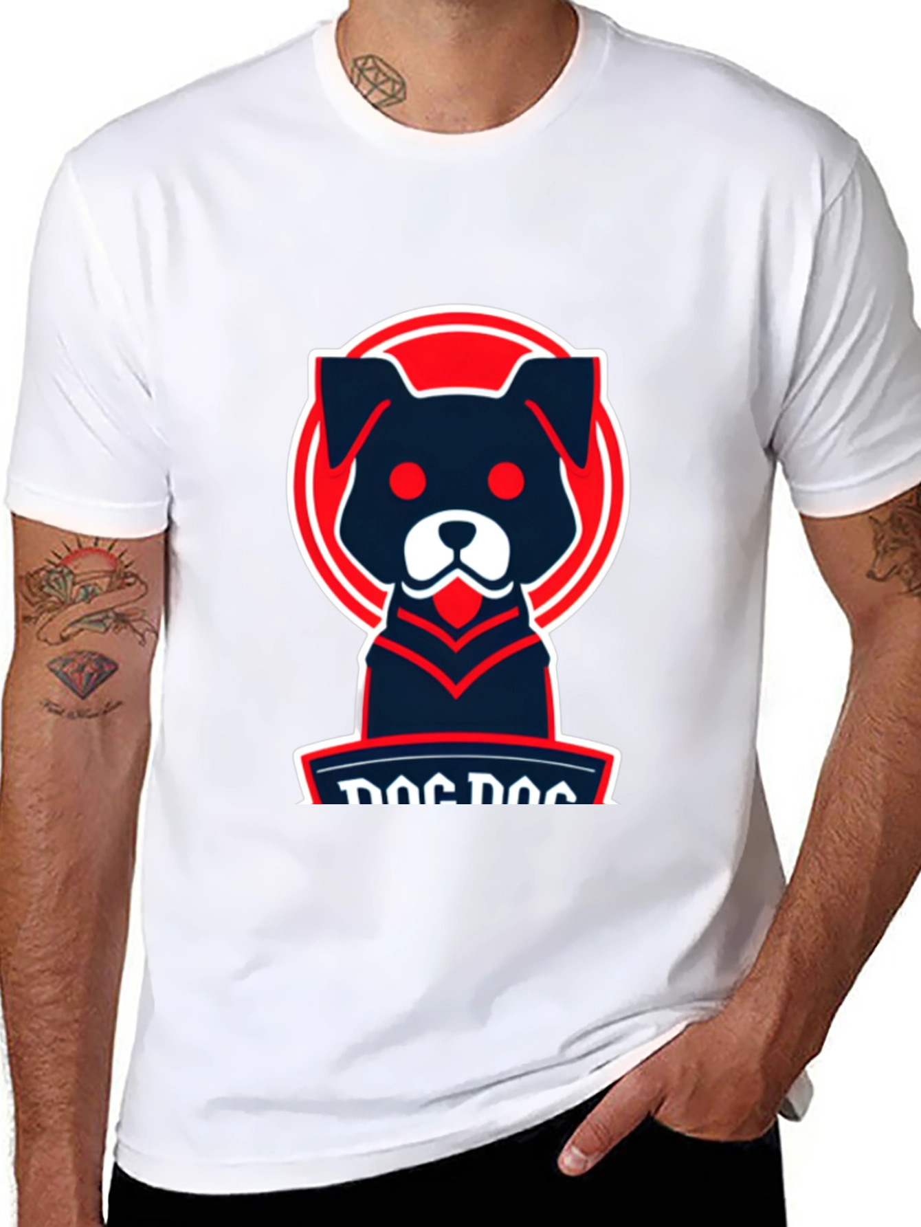 Dog Logo Graphic Tee - Cool Casual Style