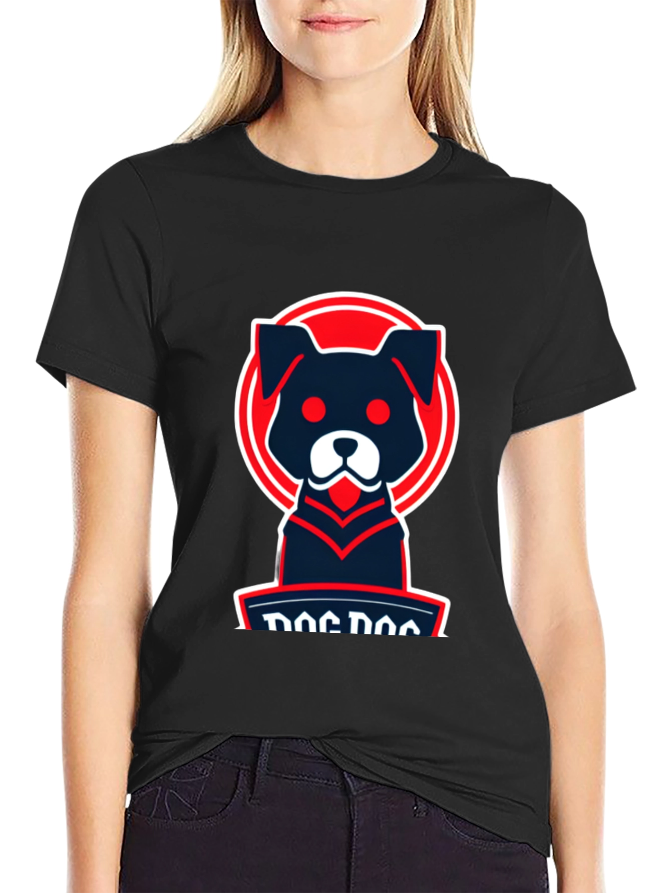 Dog Logo Graphic Tee - Cool Casual Style