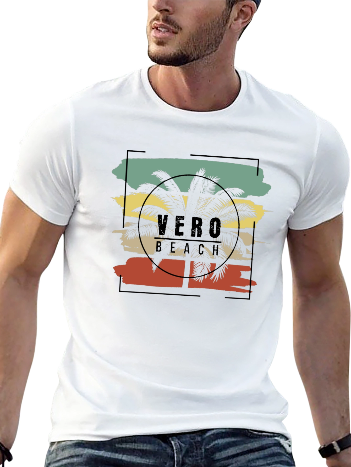 Vero Beach Graphic Tee - Palm Tree Design
