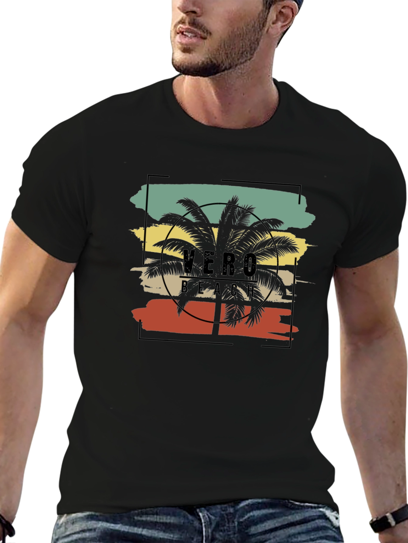 Vero Beach Graphic Tee - Palm Tree Design