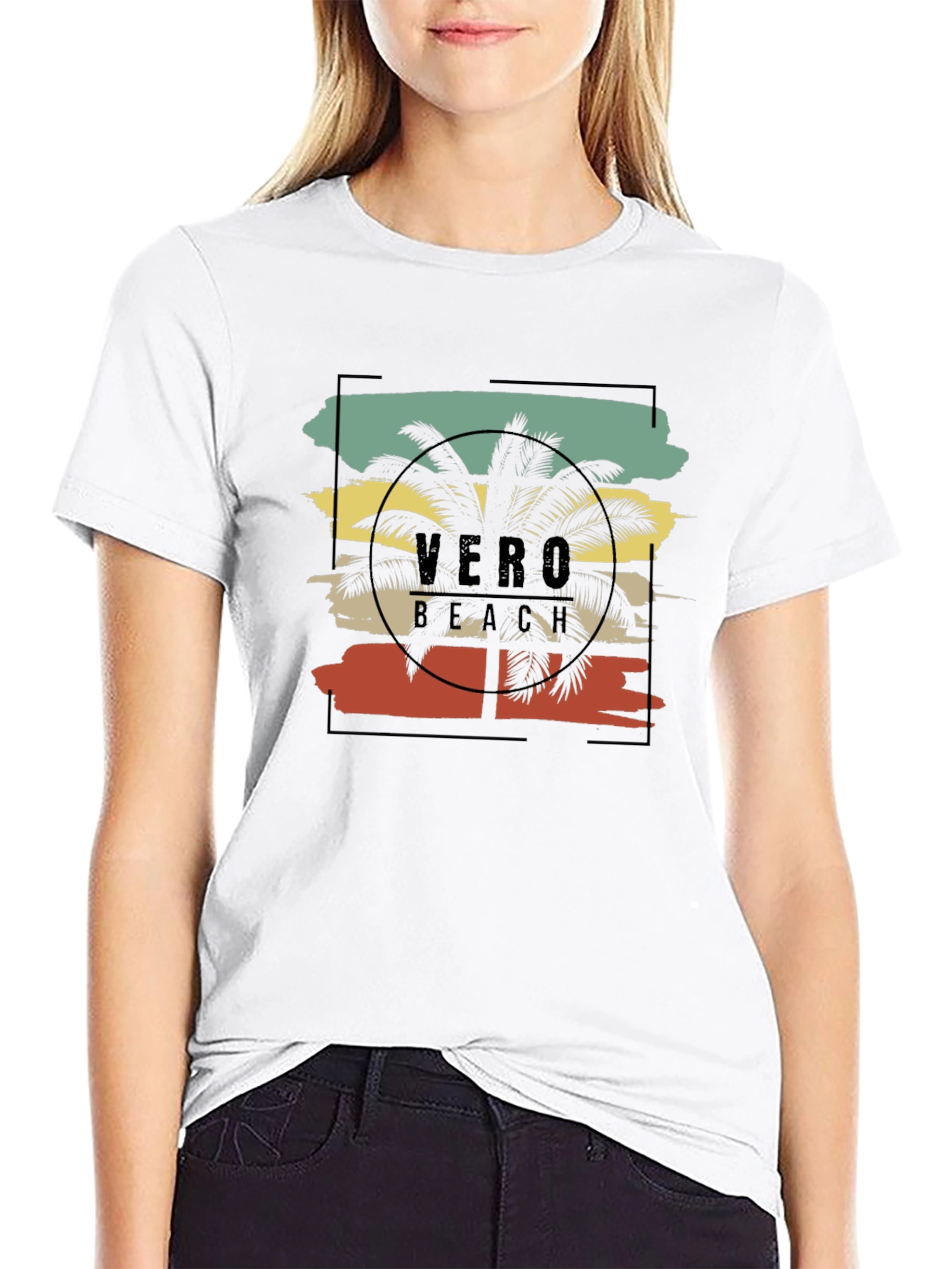 Vero Beach Graphic Tee - Palm Tree Design