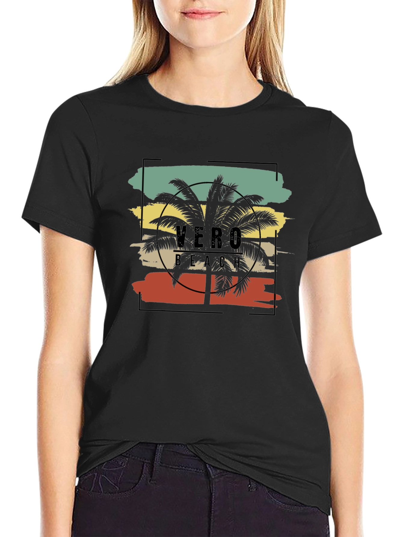 Vero Beach Graphic Tee - Palm Tree Design
