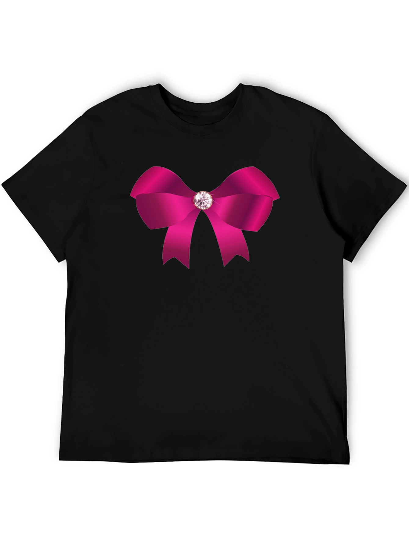 Pink Bow Graphic Tee - Stylish Casual Wear
