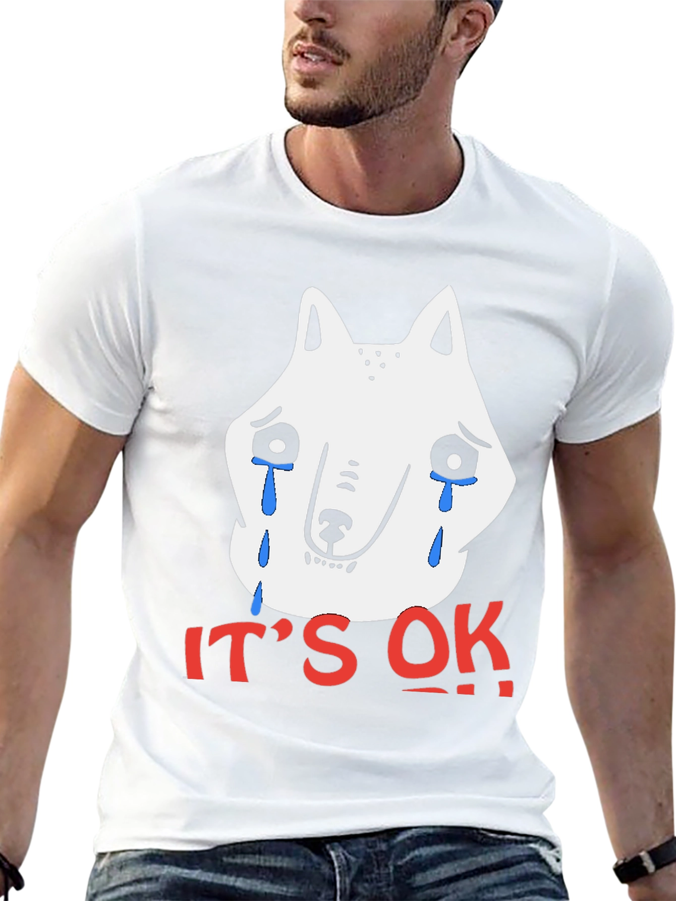 Its Ok Crying Wolf Graphic T-Shirt
