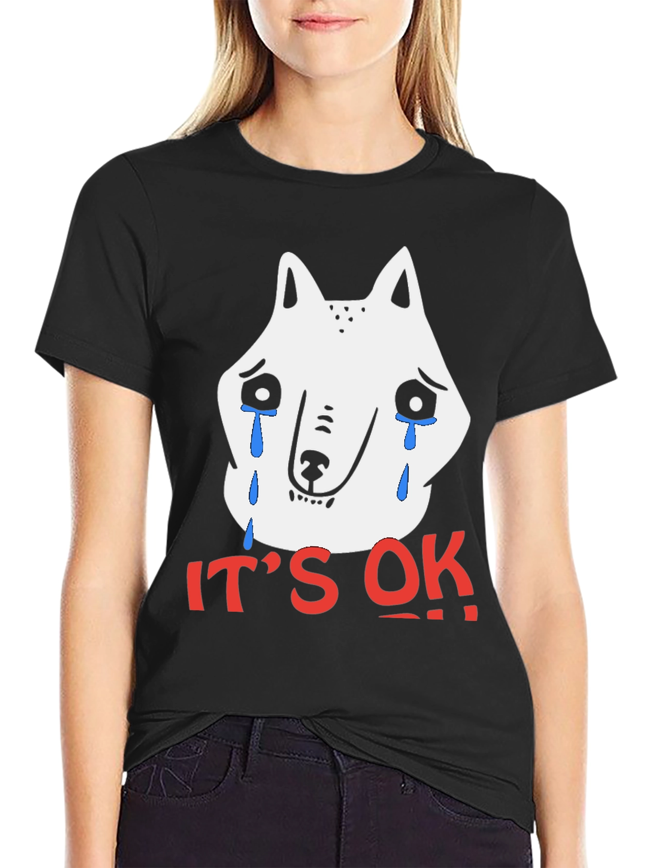 Its Ok Crying Wolf Graphic T-Shirt