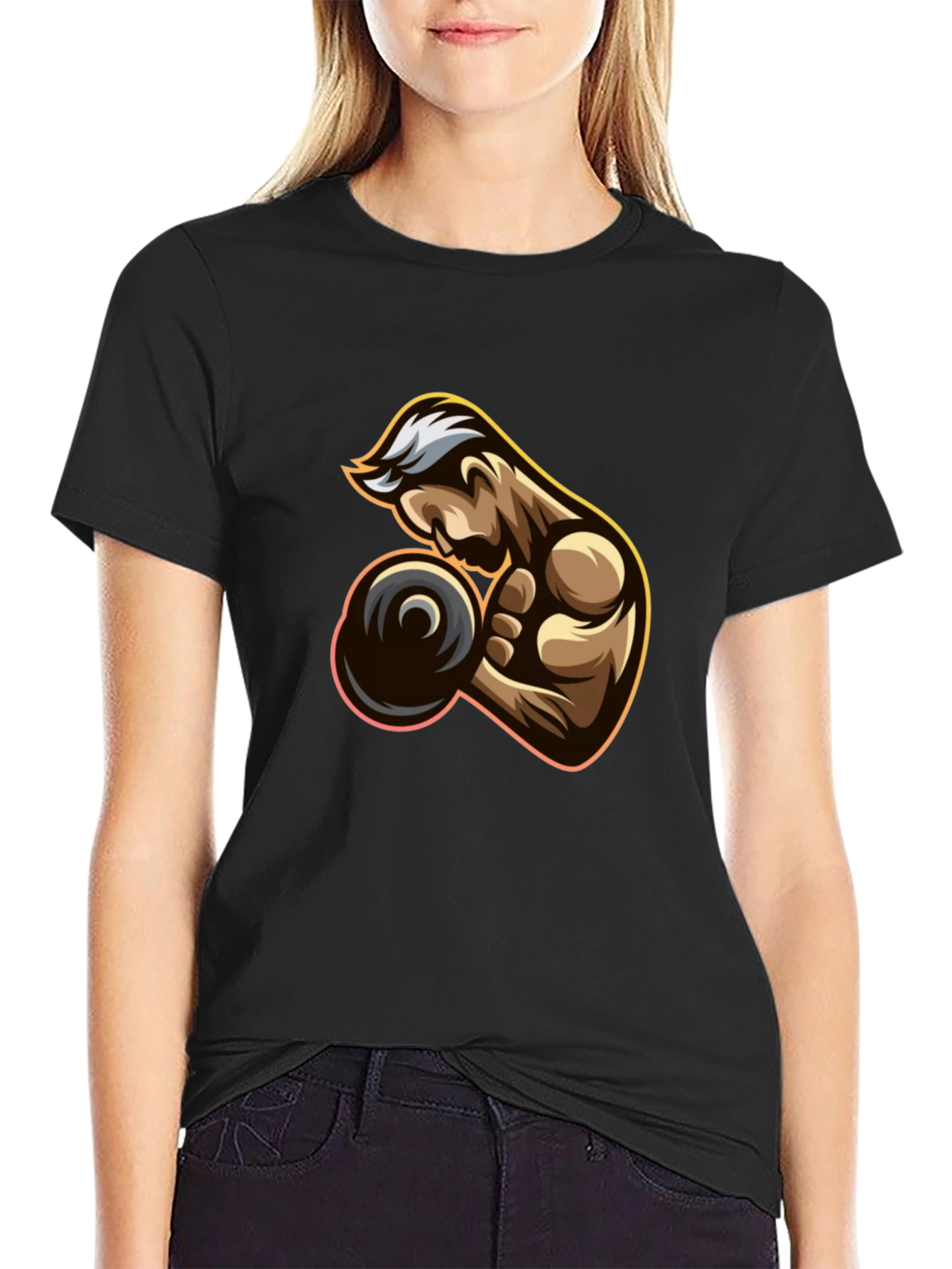 Muscle Man Graphic Tee - Black Cotton