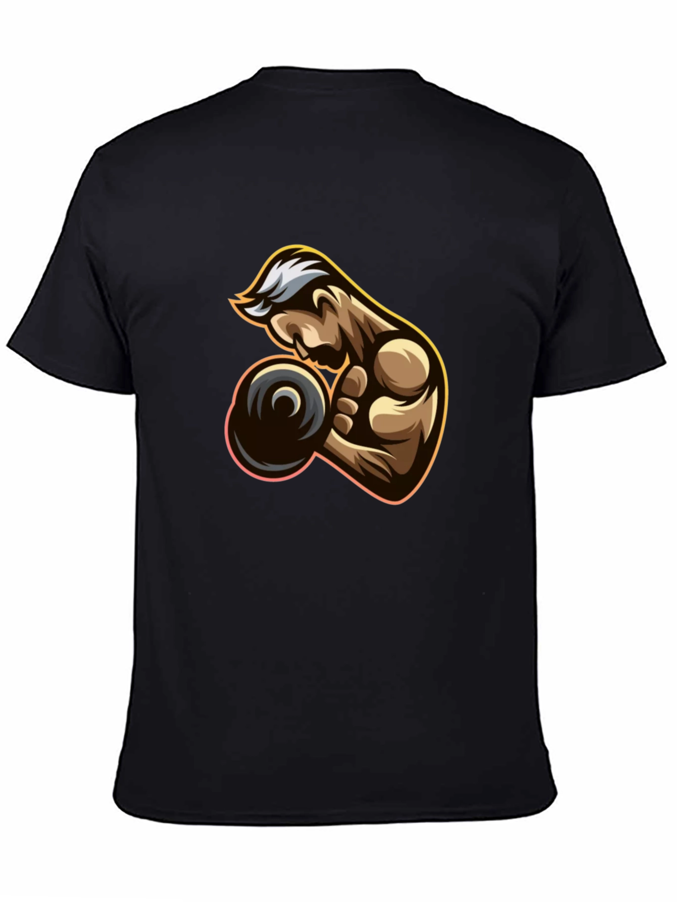 Muscle Man Graphic Tee - Black Cotton