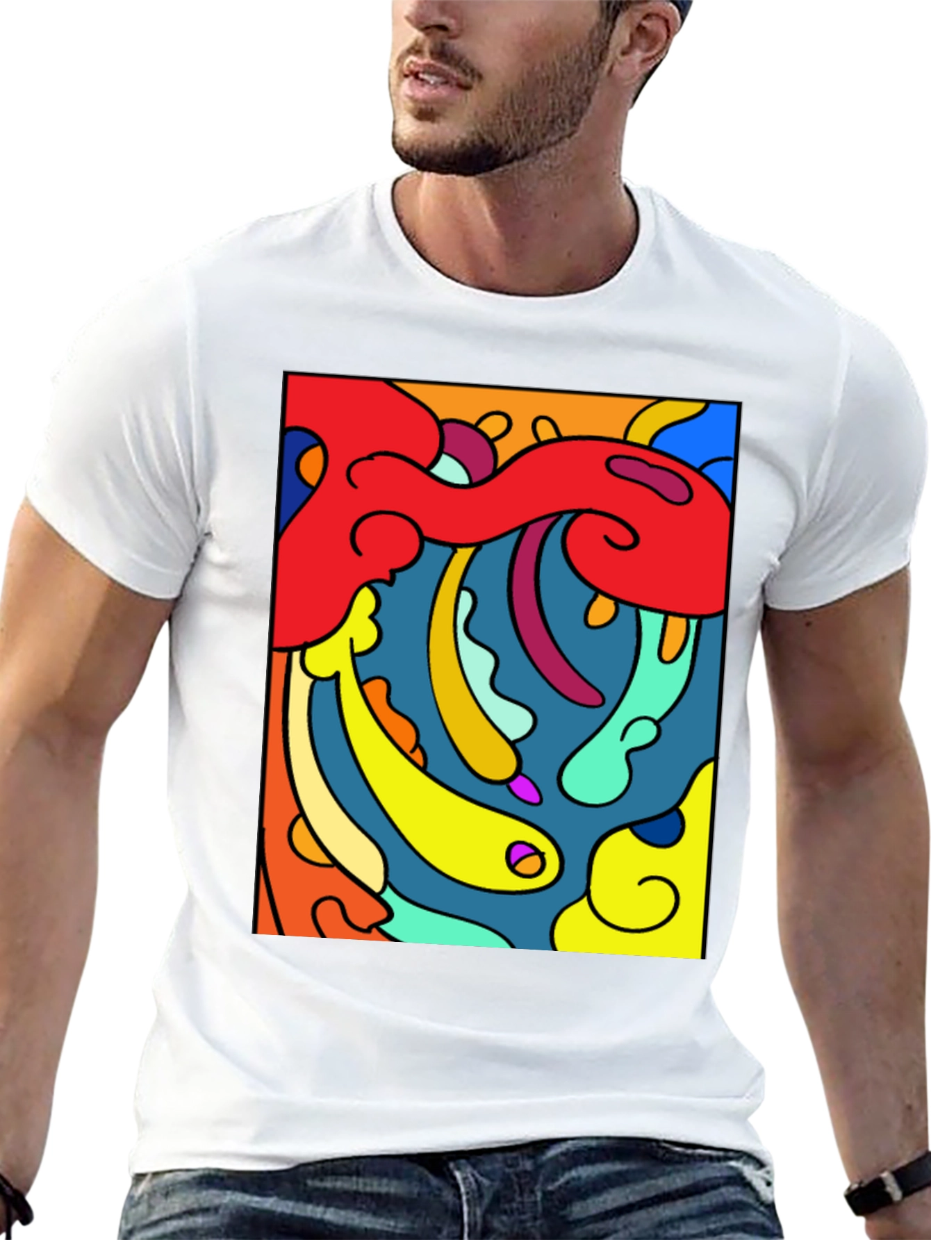 Abstract Art Graphic Black T-Shirt