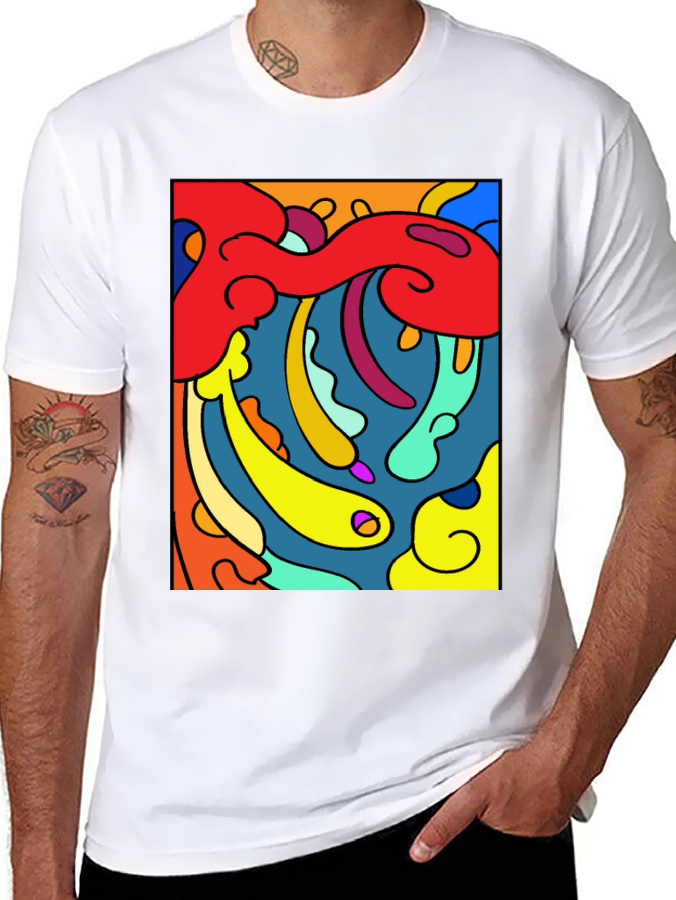 Abstract Art Graphic Black T-Shirt