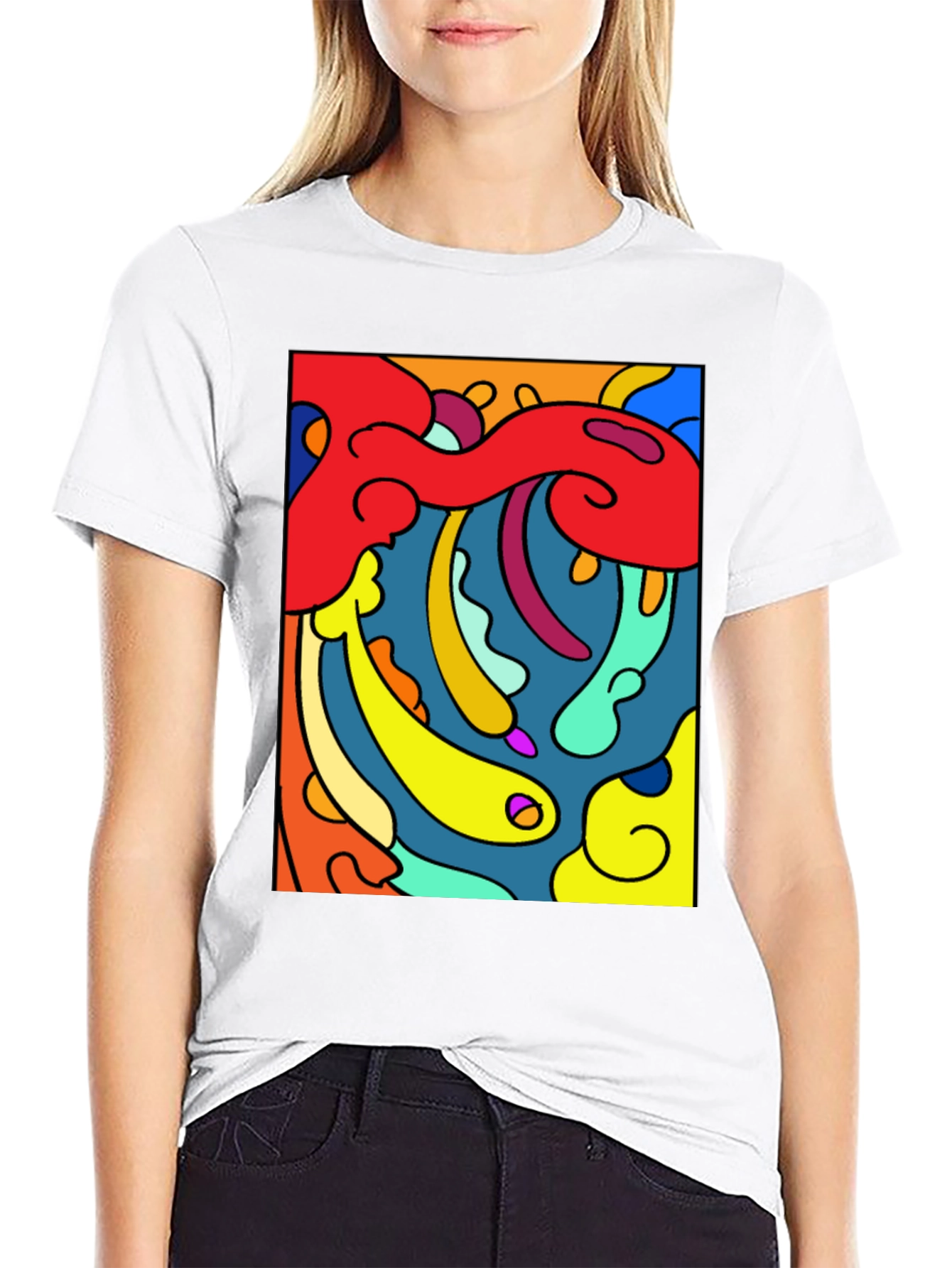Abstract Art Graphic Black T-Shirt