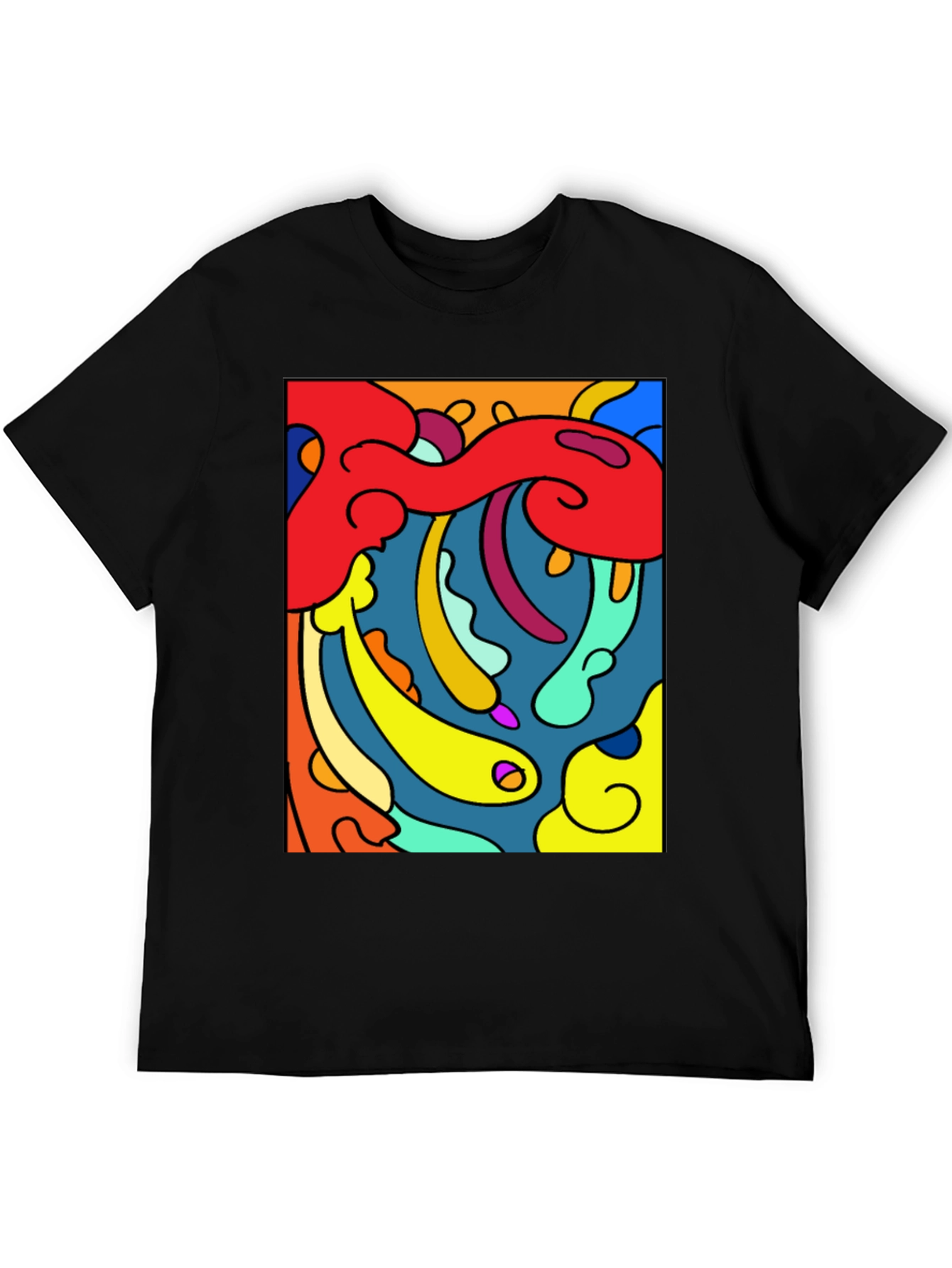 Abstract Art Graphic Black T-Shirt