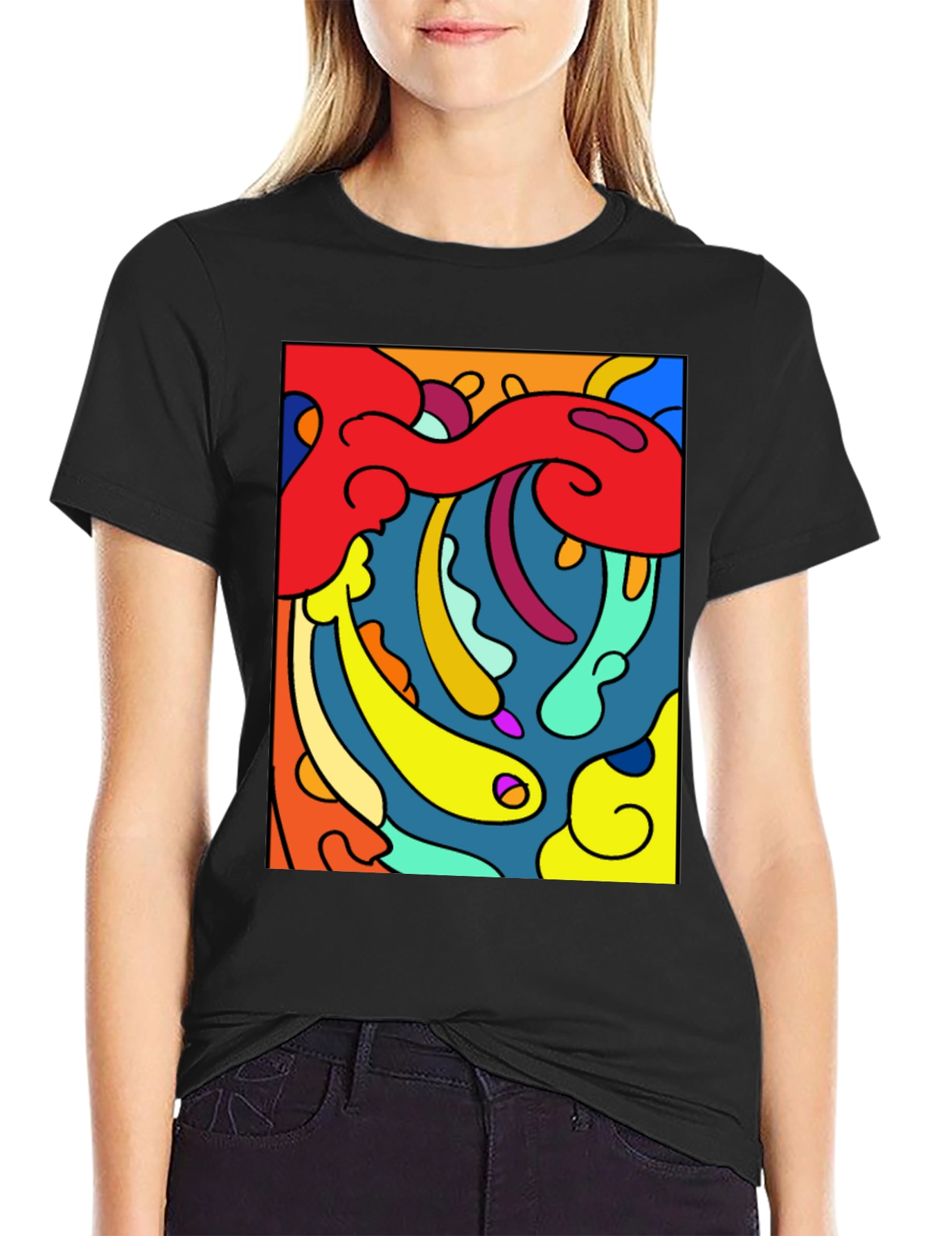 Abstract Art Graphic Black T-Shirt