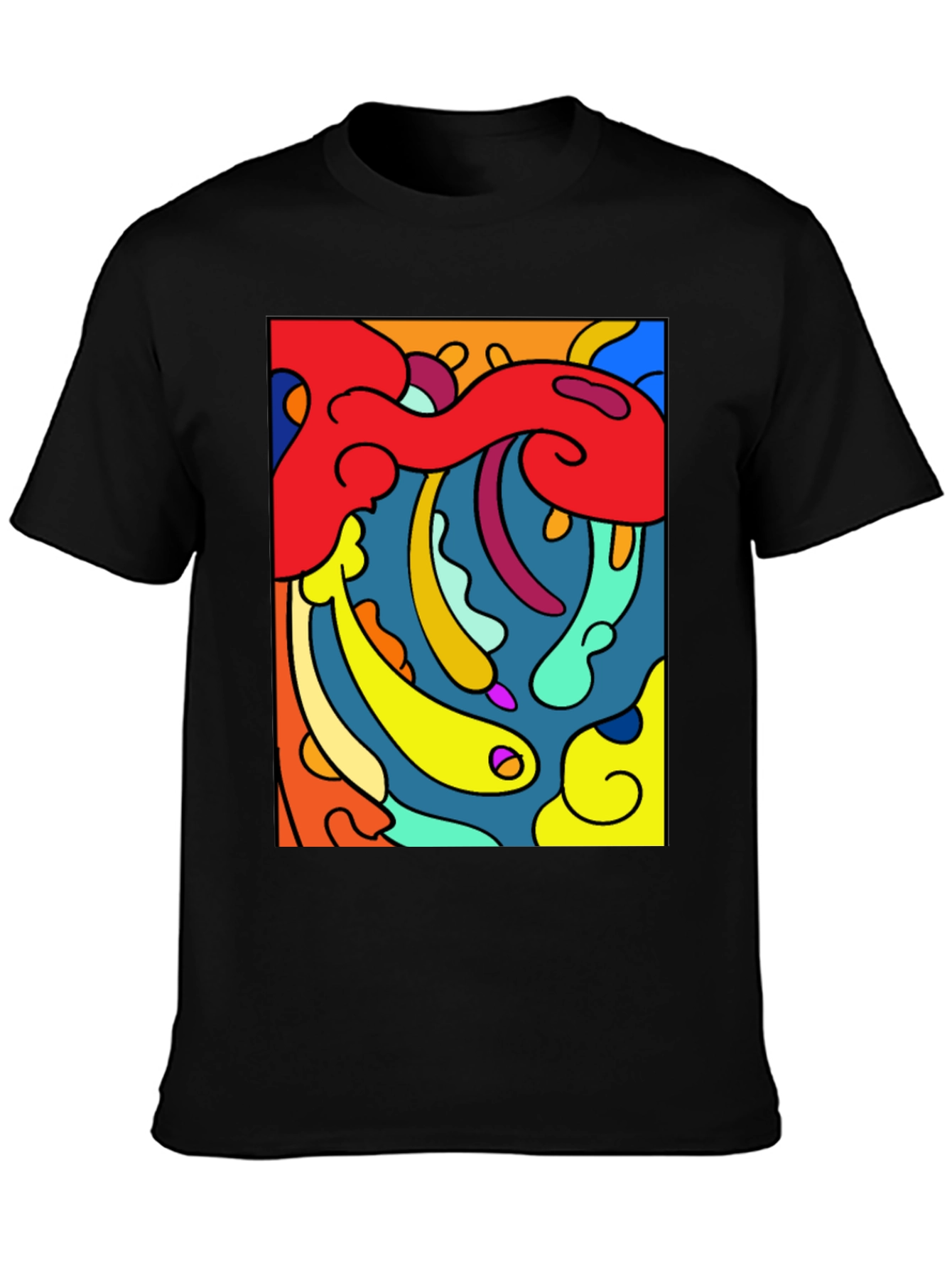 Abstract Art Graphic Black T-Shirt