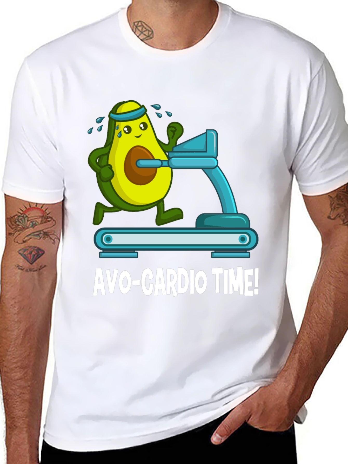 Avo-Cardio Time Funny Avocado Workout Gym T-Shirt