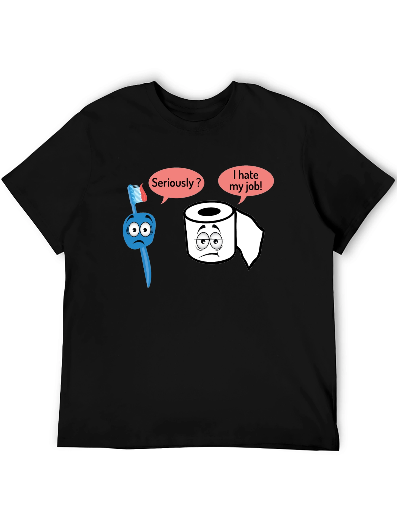 Humorous T-Shirt: Toothbrush and Toilet Paper