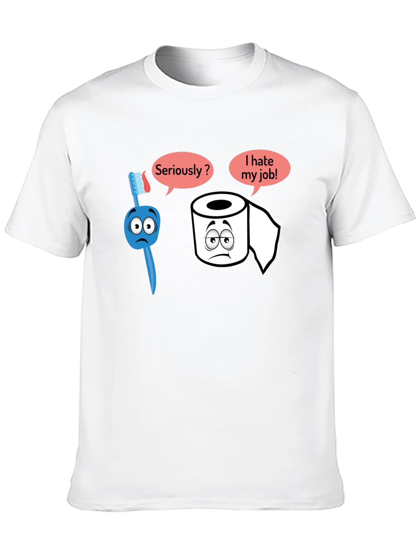 Humorous T-Shirt: Toothbrush and Toilet Paper