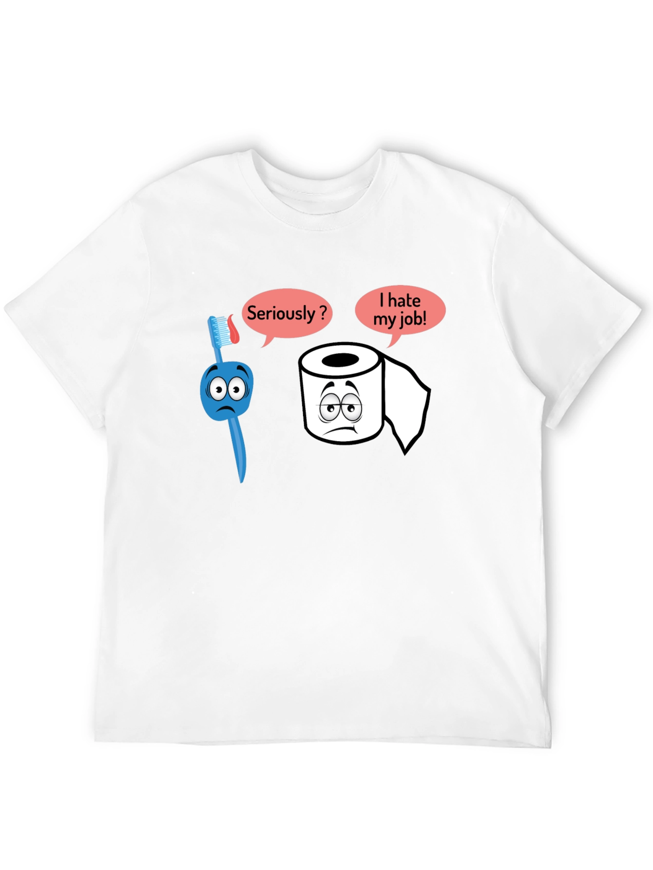 Humorous T-Shirt: Toothbrush and Toilet Paper