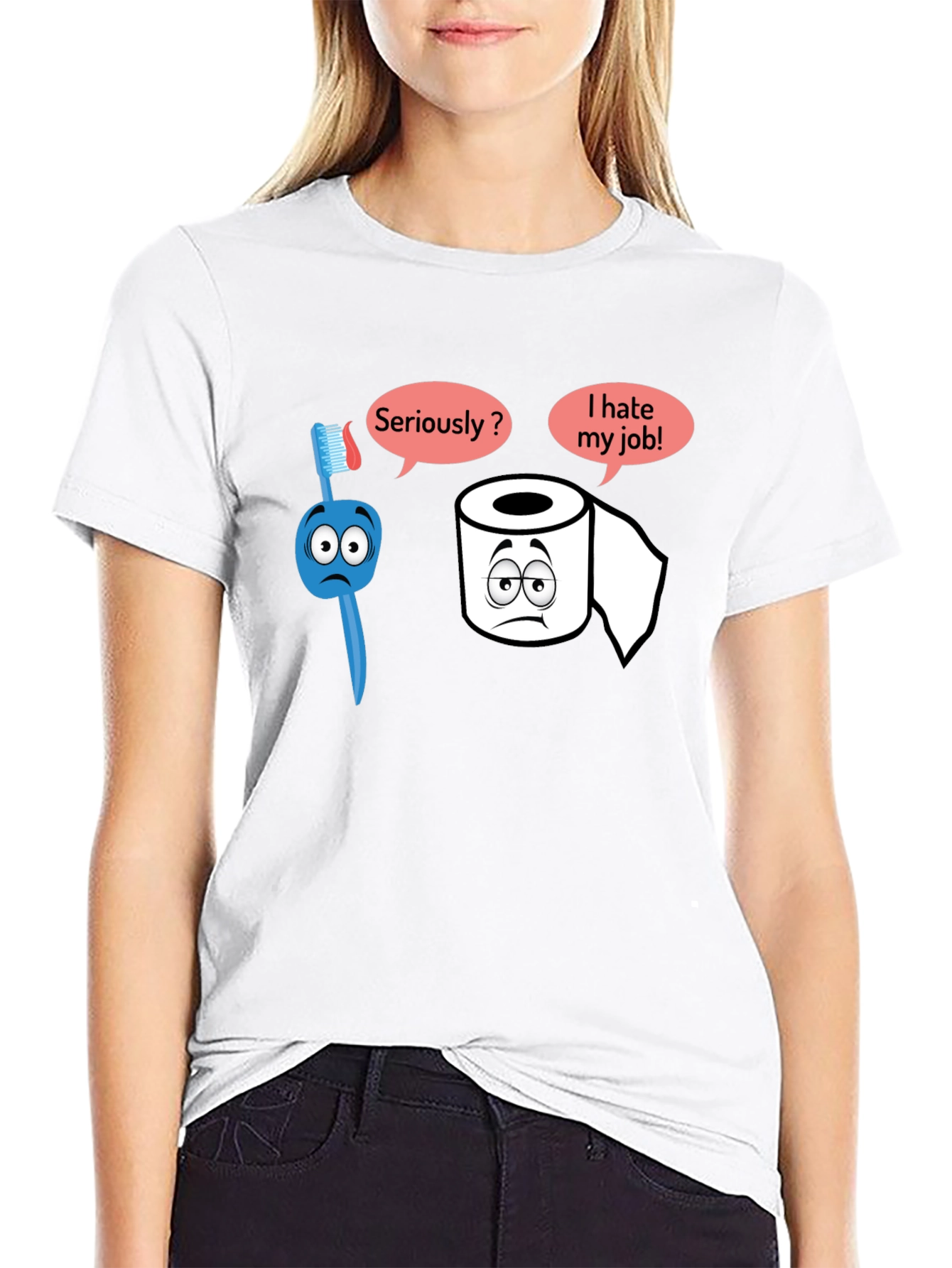 Humorous T-Shirt: Toothbrush and Toilet Paper