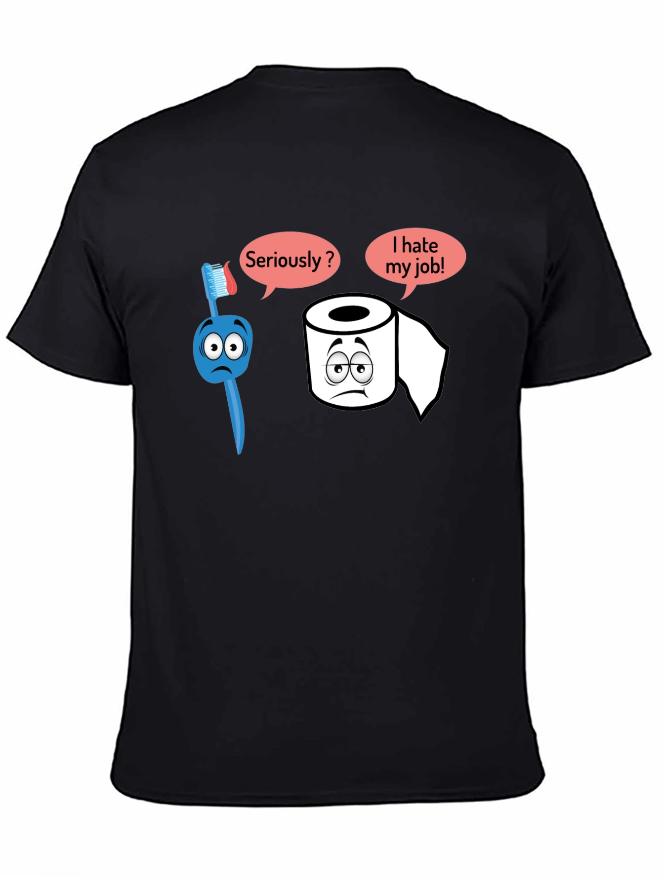 Humorous T-Shirt: Toothbrush and Toilet Paper
