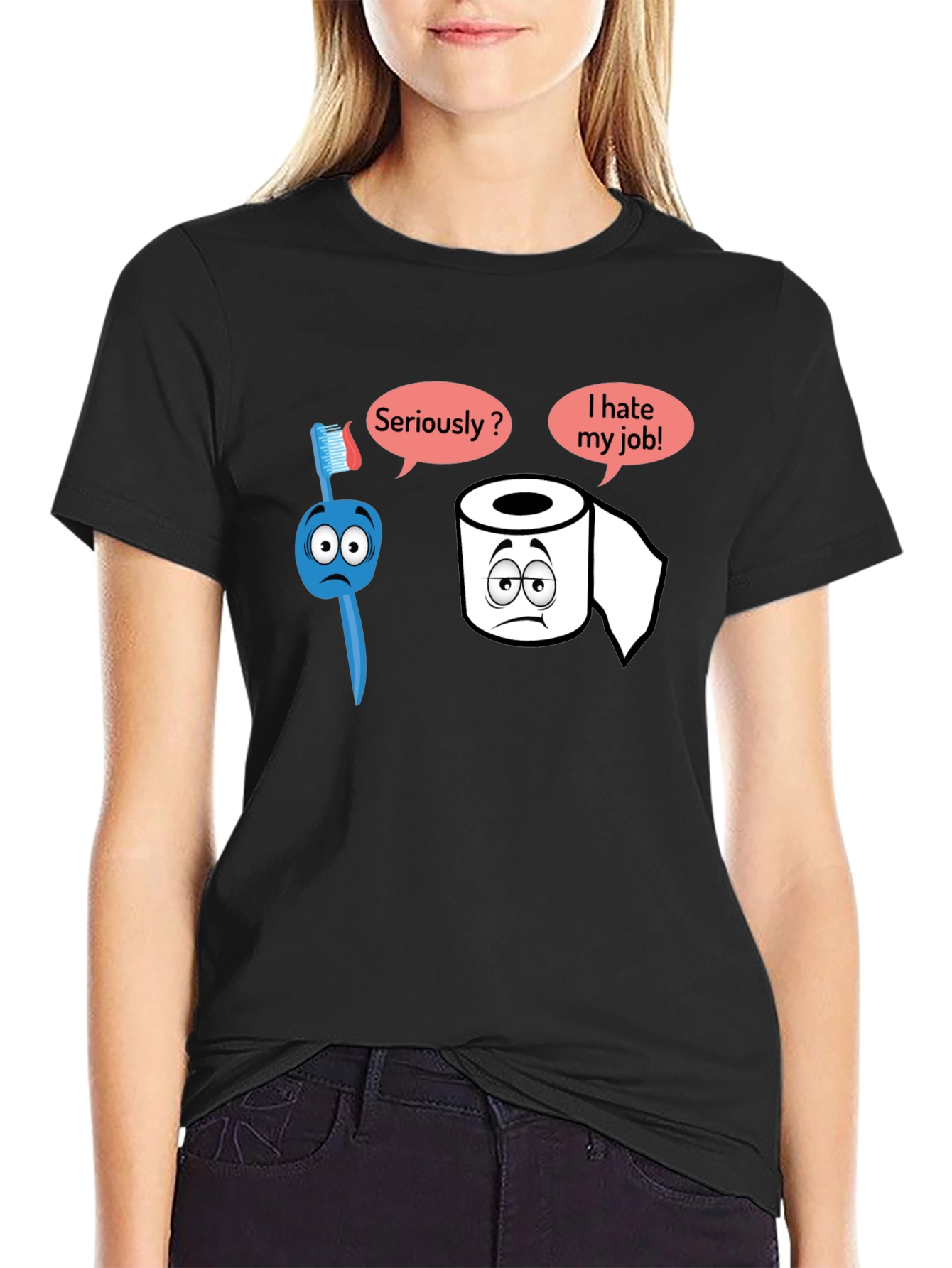 Humorous T-Shirt: Toothbrush and Toilet Paper