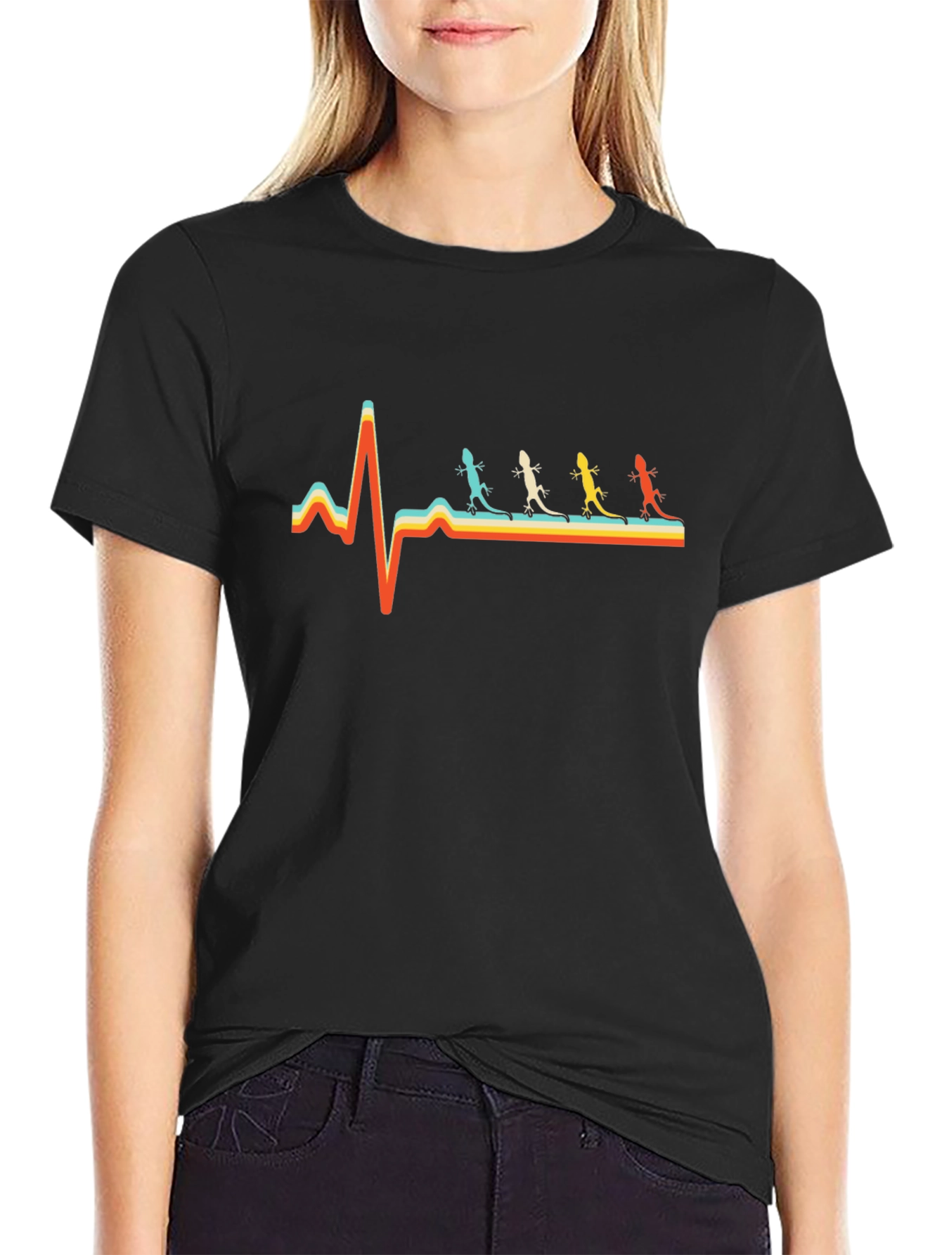 Lizard Heartbeat T-Shirt - Retro Style