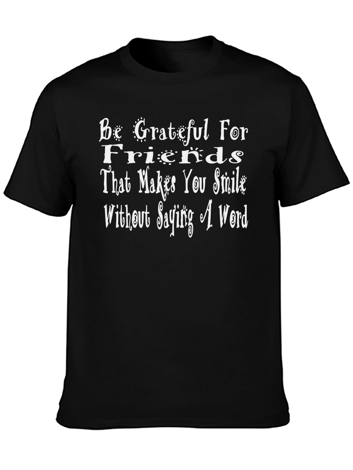 Grateful for Friends Graphic Tee - Black