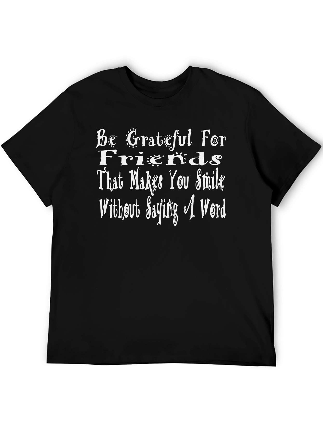 Grateful for Friends Graphic Tee - Black