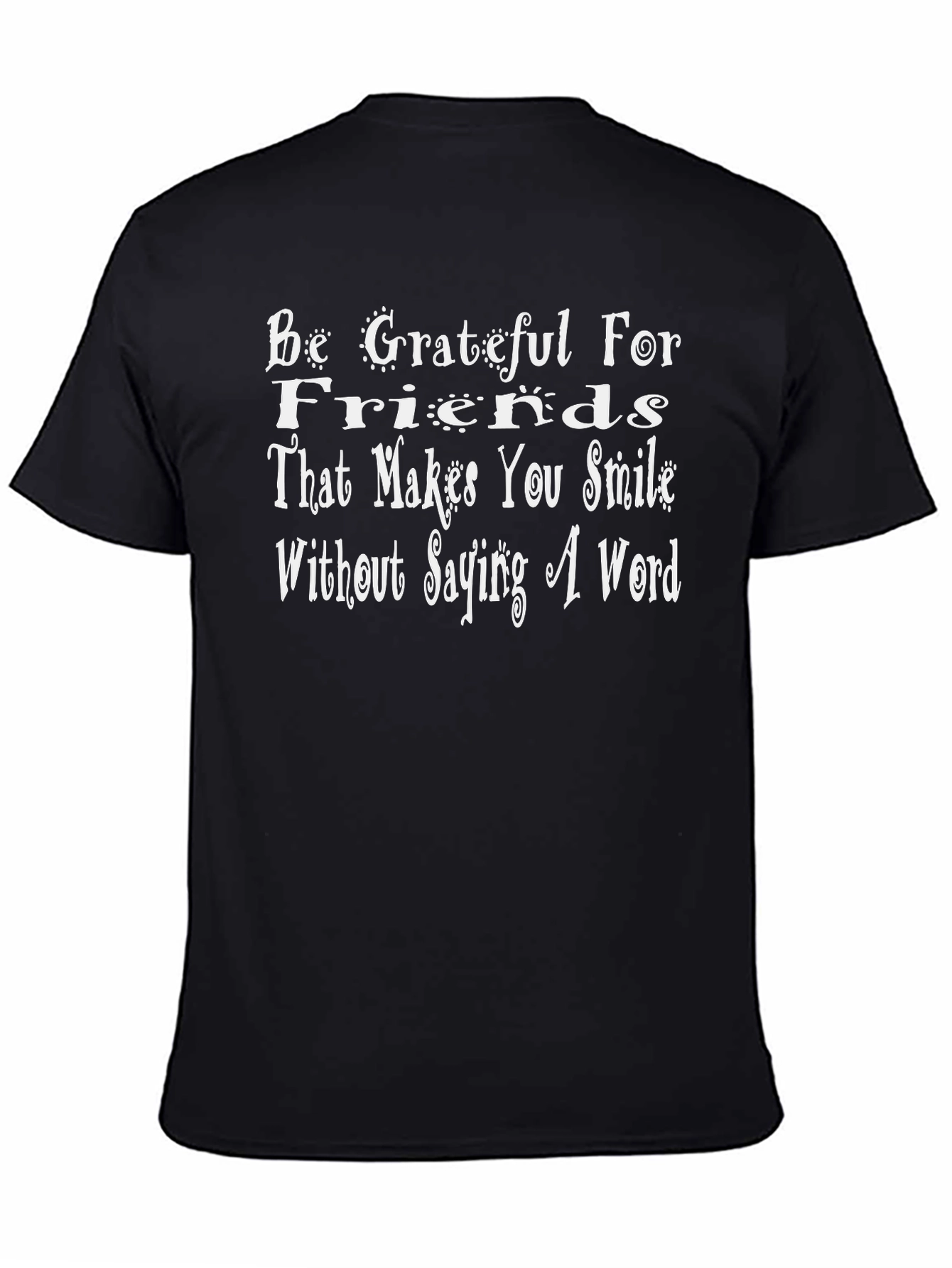 Grateful for Friends Graphic Tee - Black